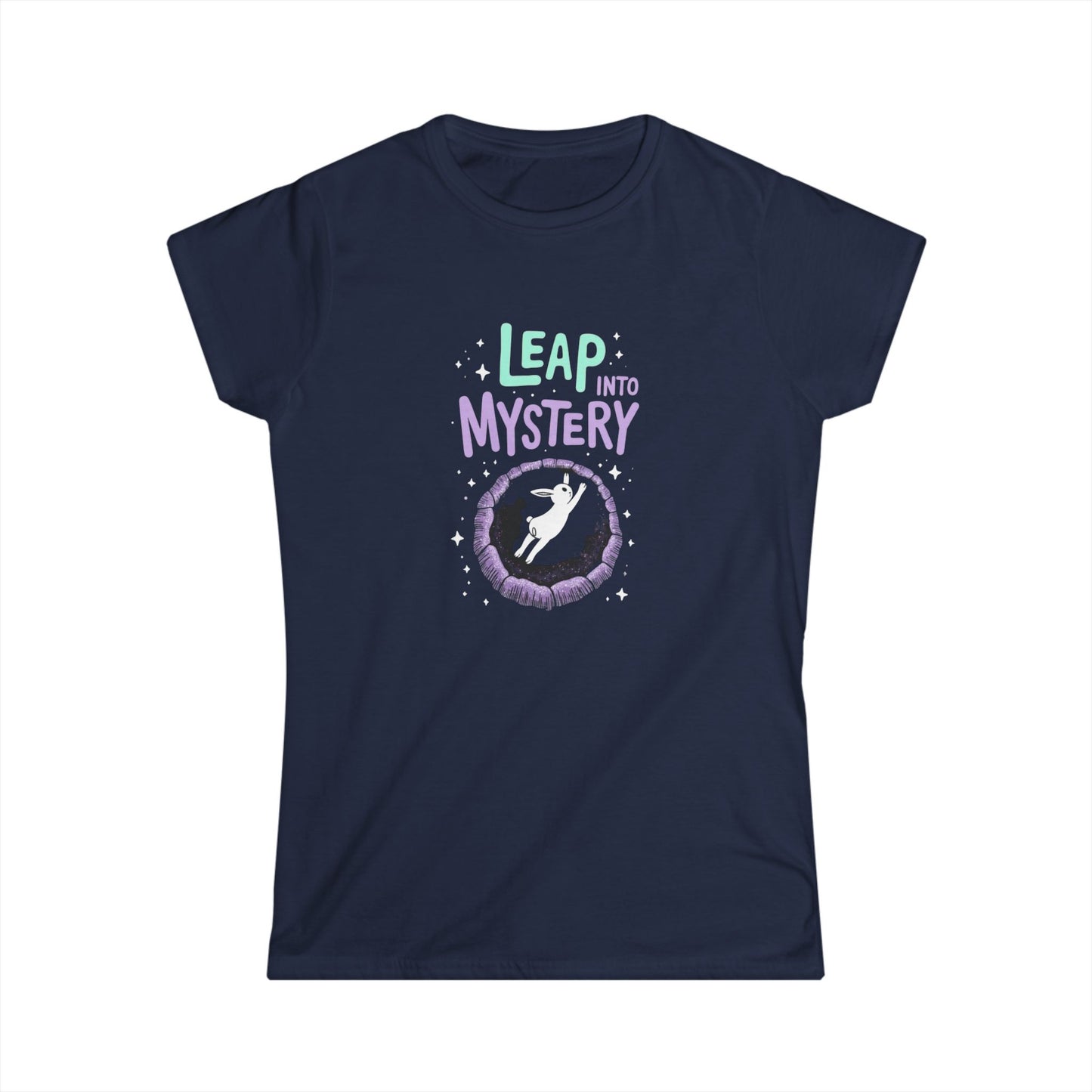 White Rabbit, Rabbit Hole, Women's Mystical Adventure Tee, Graphic T-Shirt for Dreamers, Leap into Mystery, Birthday Gift, Inspirational Art Shirt - Psychonaut Swag