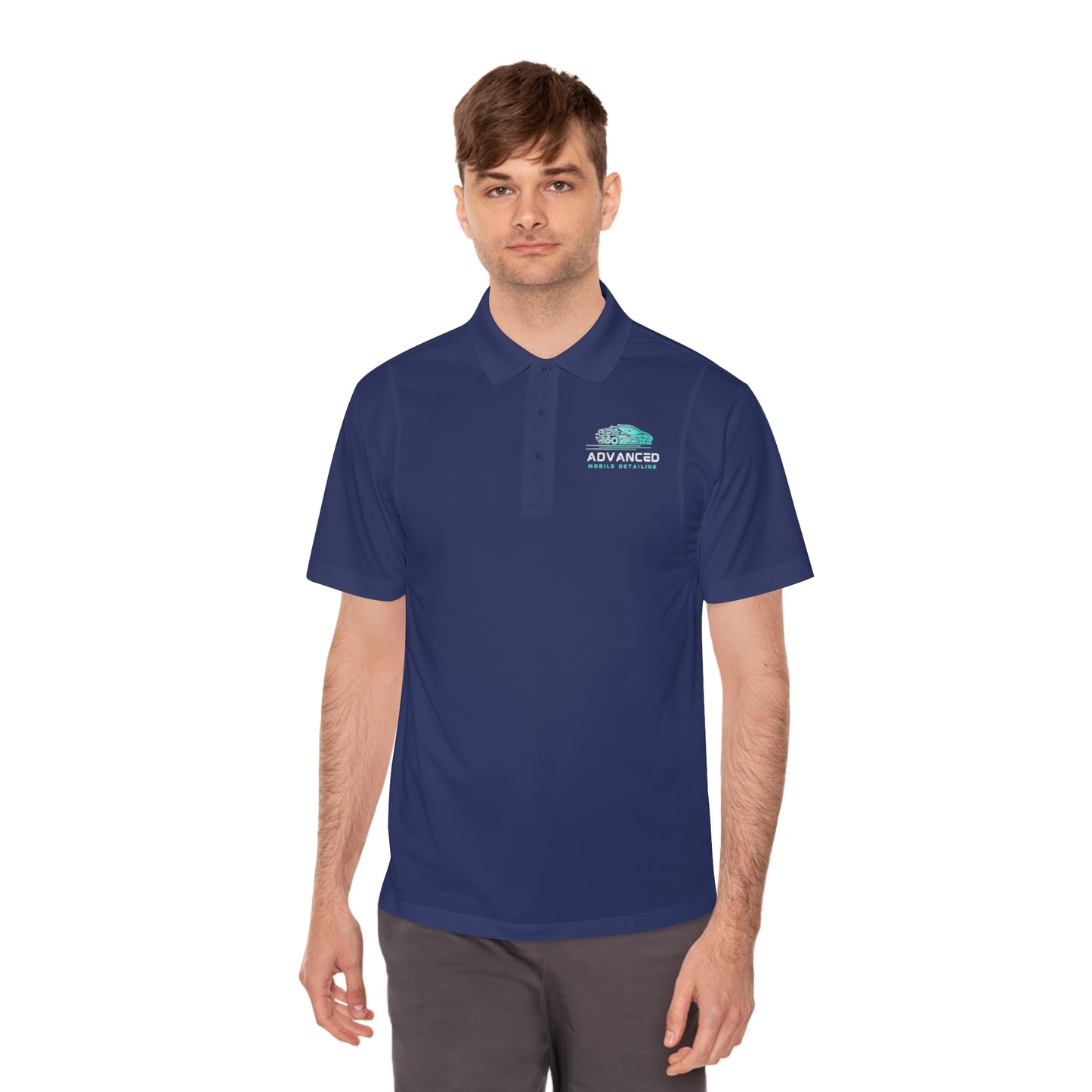 Advanced Mobile, Men's Sport Polo Shirt, Activewear, Casual Dress Shirt for Men, Perfect for Outdoor Activities, Golf, and Everyday Wear