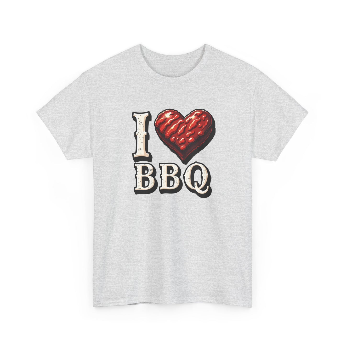 I Love BBQ Unisex Heavy Cotton Tee - Perfect for BBQ Lovers, Summer Cookouts, Grilling Events, Foodie Gift, Casual Wear - Psychonaut Swag