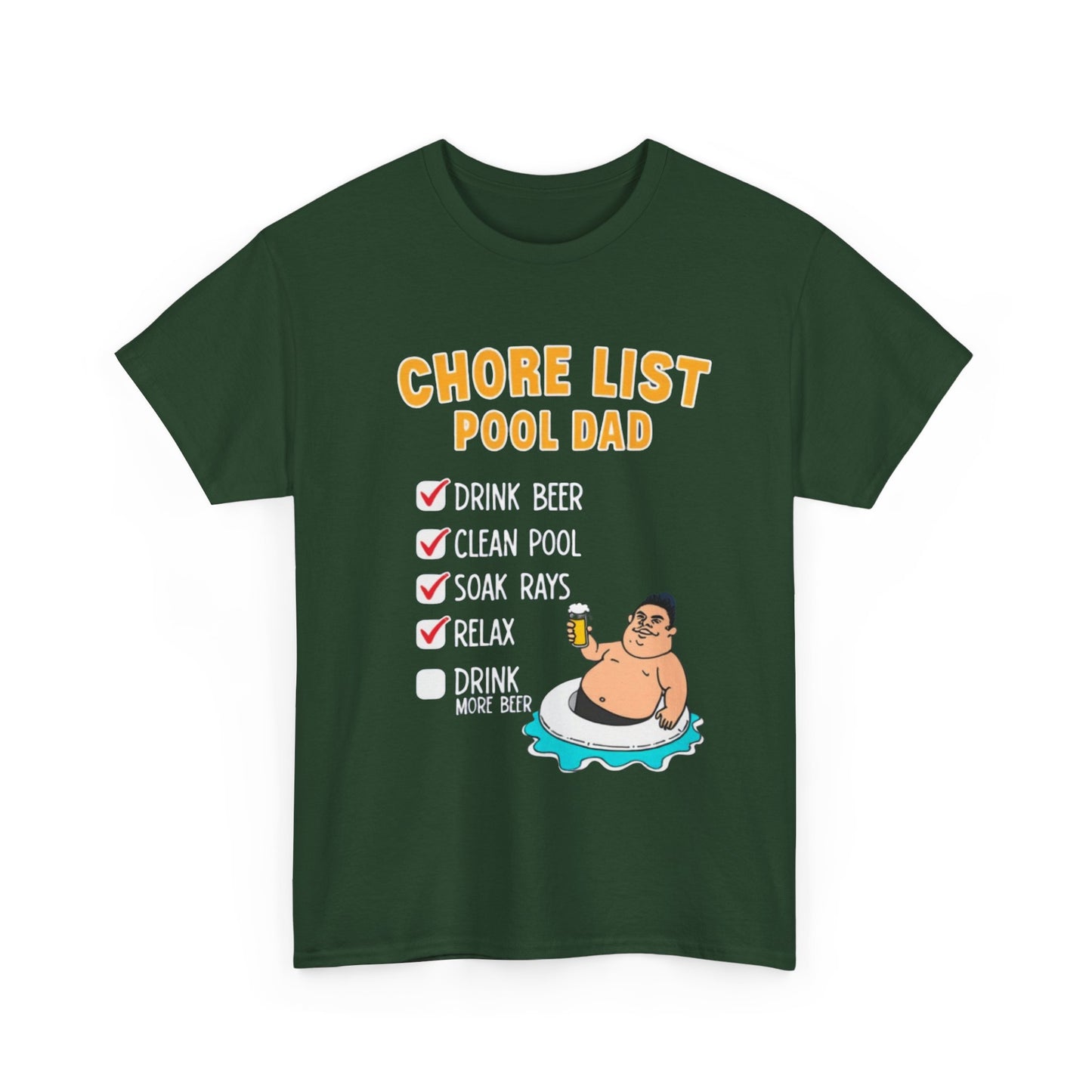 Chore List Pool Dad T-Shirt, Summer BBQ Tee, Father's Day Gift, Relaxation Shirt, Unisex Beachwear - Psychonaut Swag