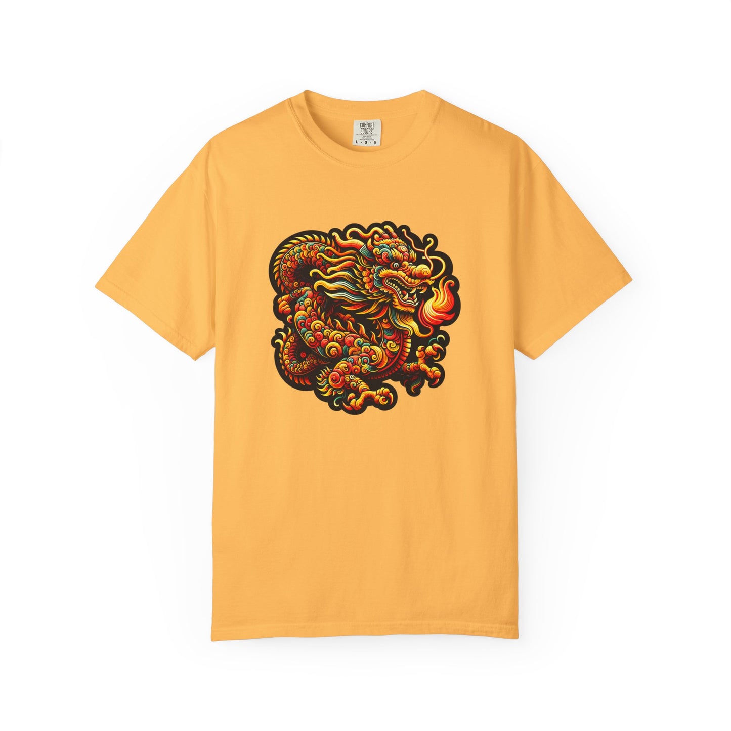 Dragon, Unisex Dragon Graphic T-Shirt - Colorful Garment-Dyed Tee - Psychonaut Swag