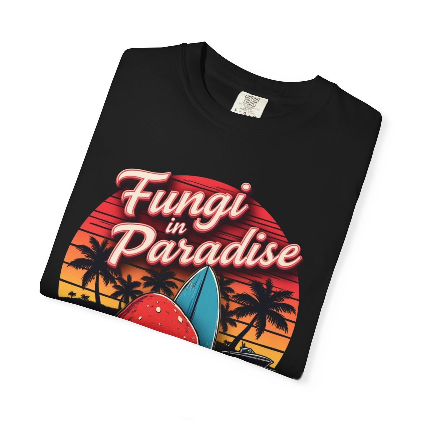 Fungi in Paradise Design, Relaxed Tee, Vintage Style Shirt, Gift for Nature Lovers, Eco-Friendly Apparel - Psychonaut Swag