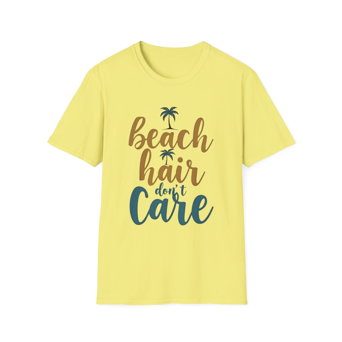 Beach Hair Don't Care Unisex T-Shirt, Summer Vibe Tee, Casual Beachwear, Gift for Beach Lovers, Vacation Attire - Psychonaut Swag