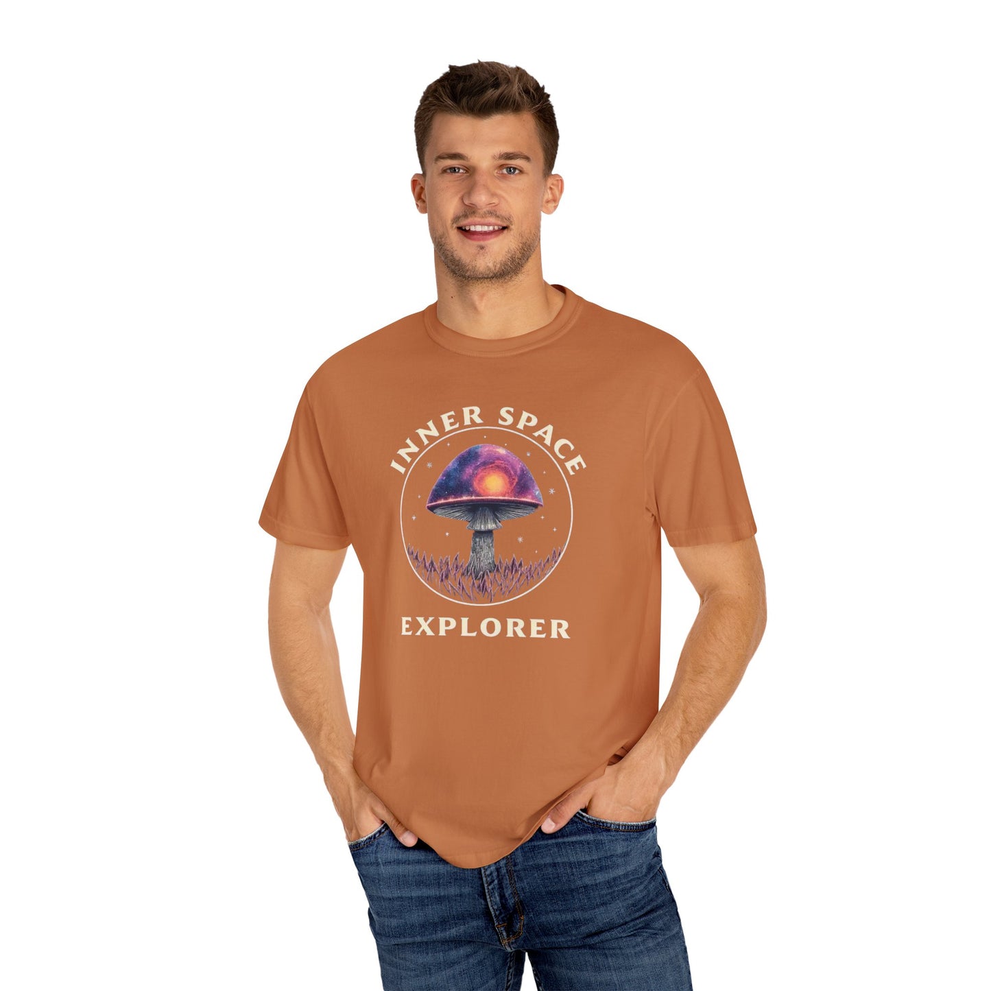 Inner Space Explorer T-Shirt, Unisex Graphic Tee, Cosmic Mushroom Apparel, Gift for Nature Lovers, Casual Wear for Adventurers - Psychonaut Swag