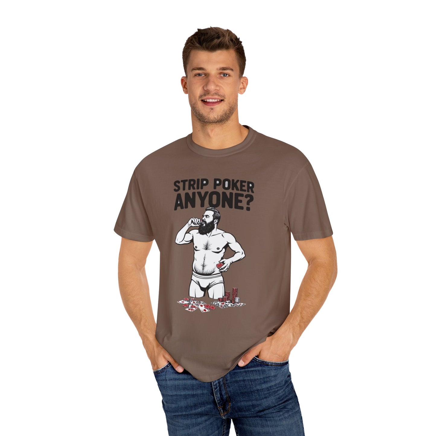 Strip Poker Humor T-Shirt, Funny Gift for Gamers, Men's Casual Tee, Party Outfit, Unique Dad Gift, Birthday or Game Night Attire