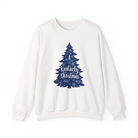 Kentucky Christmas Sweatshirt — Blue Plaid Tree Holiday Crewneck