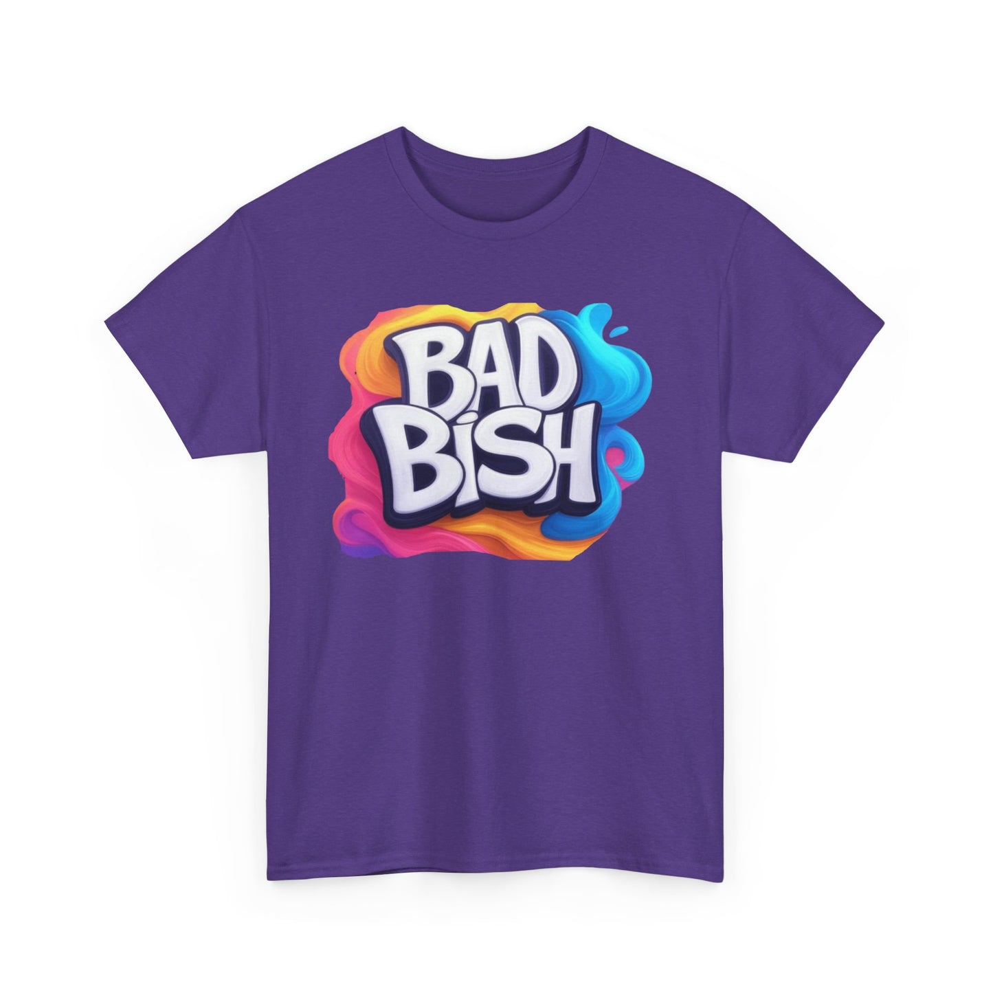 Colorful 'Bad Bish' Unisex Heavy Cotton Tee - Fun and Edgy T-Shirt for Confident Style - Psychonaut Swag