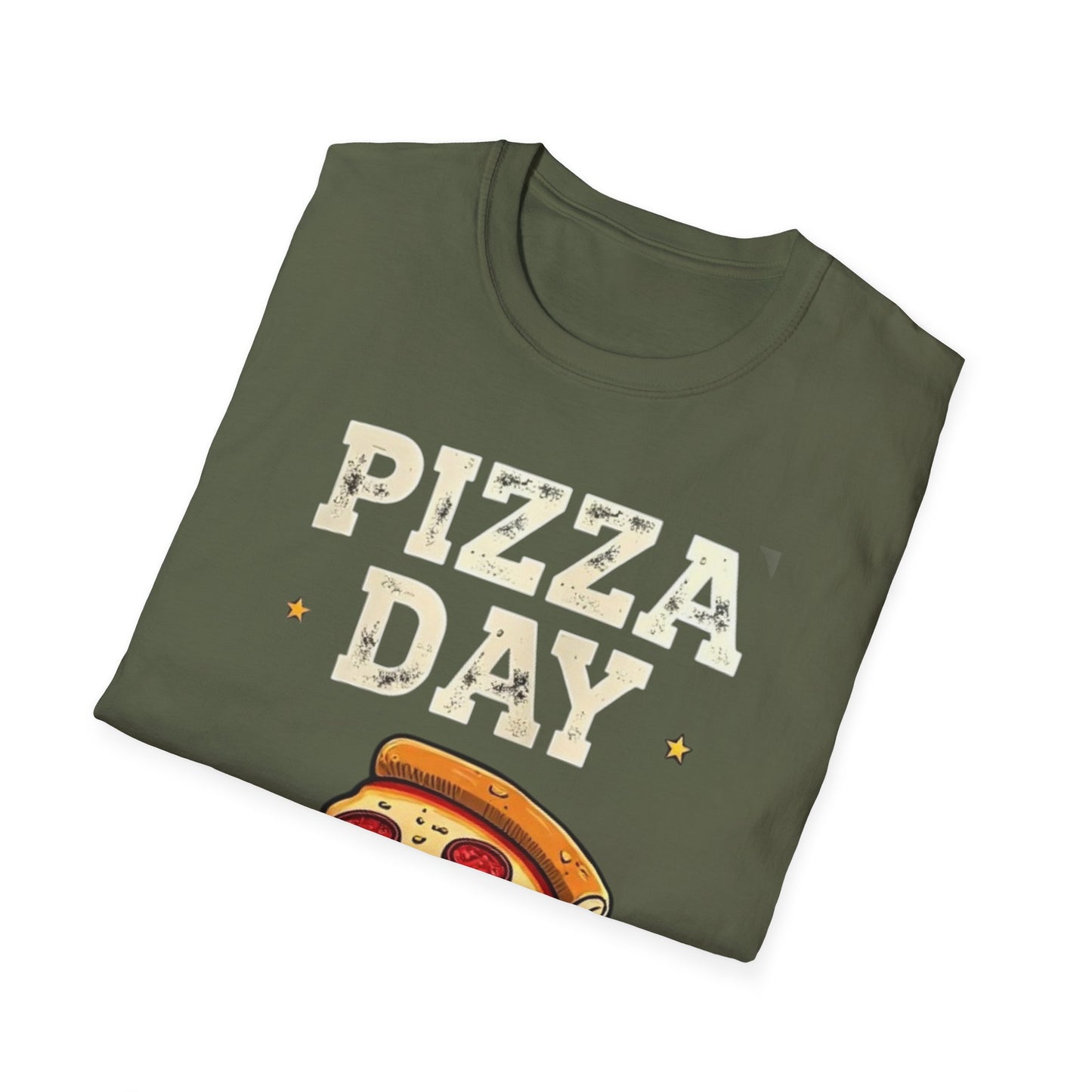 Pizza Day Unisex Softstyle T-Shirt | Fun Foodie Shirt for Pizza Lovers, Casual Wear, Gift for Food Enthusiasts, Celebration Apparel