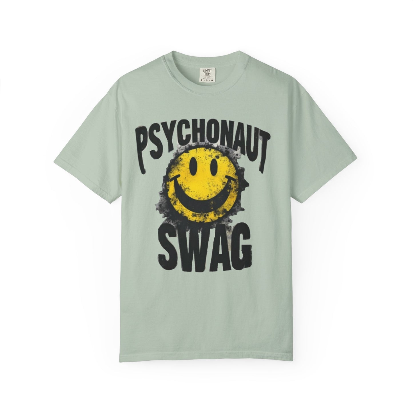 Psychonaut Swag Yellow Smiley Face, Trendy Graphic Tee for Festival Lovers, Casual Wear, Gifts, Street Style