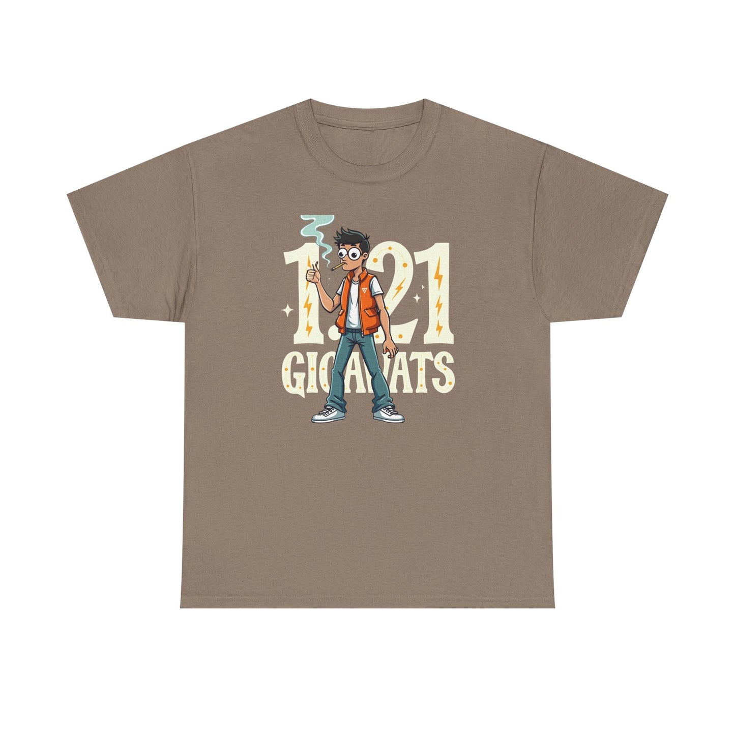 Gigawatts of Power, Unisex Heavy Cotton Tee, Graphic Shirt, Retro Tee, Casual Wear, Geek Fashion, Fun Gift - Psychonaut Swag
