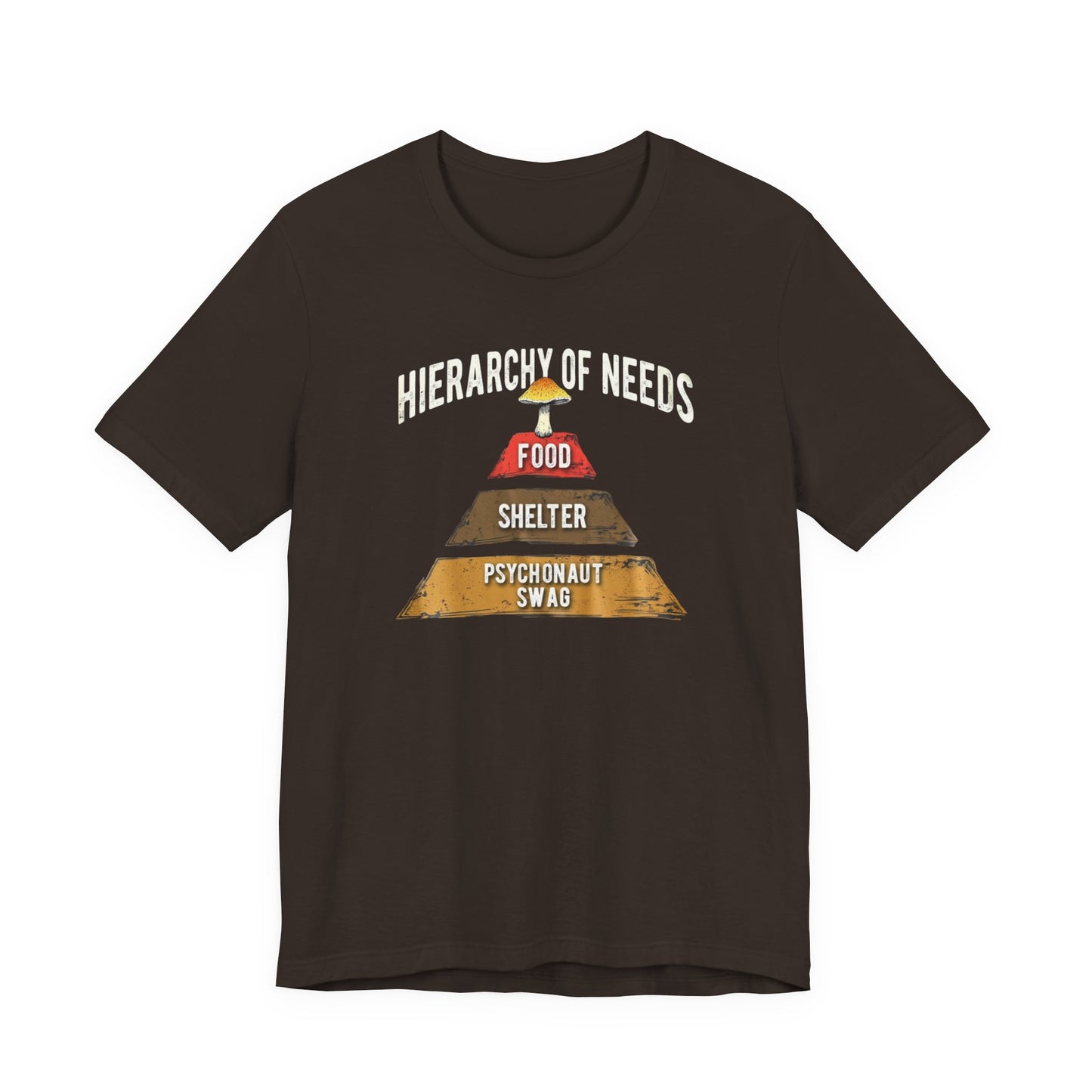 Hierarchy of Needs Tee, Unisex Short Sleeve Shirt, Casual Wear, Gift for Psychonauts, Fun Graphic Shirt, Perfect for Festivals - Psychonaut Swag