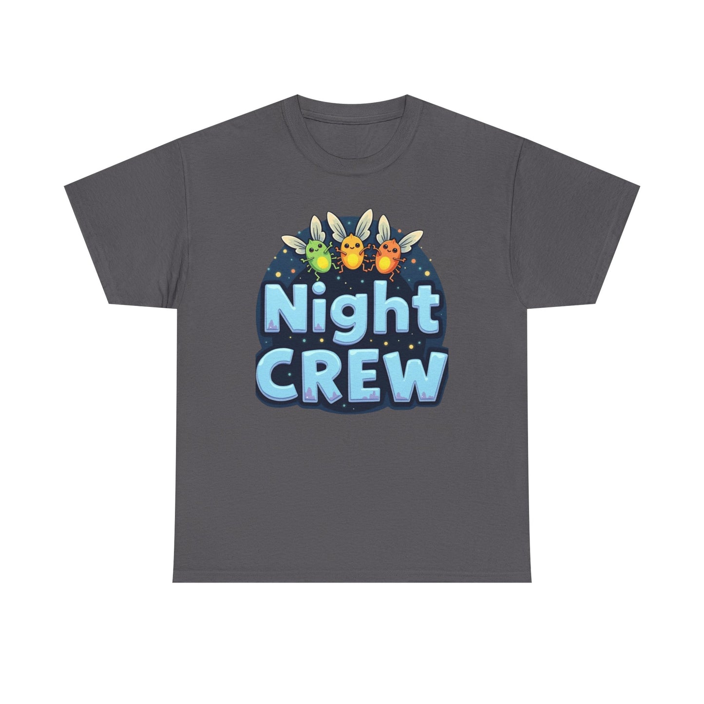 Night Crew Unisex Heavy Cotton Tee, Comfortable Graphic Tee, Great for Parties, Casual Wear, Gift for Friends, Summer Events - Psychonaut Swag