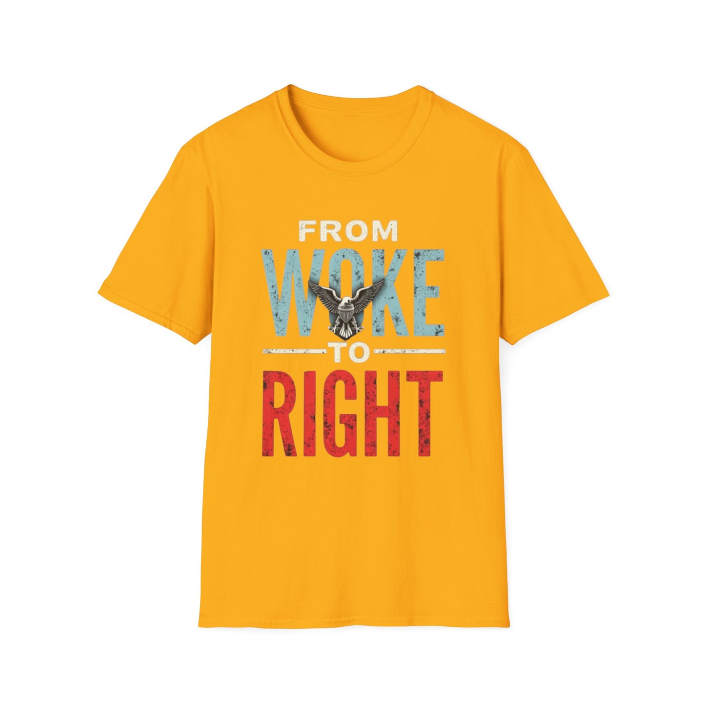 Woke to Right, Graphic Tee - From Woke to Right, Casual Wear, Gift for Friends, Statement T-Shirt, Everyday Fashion, Political Humor - Psychonaut Swag