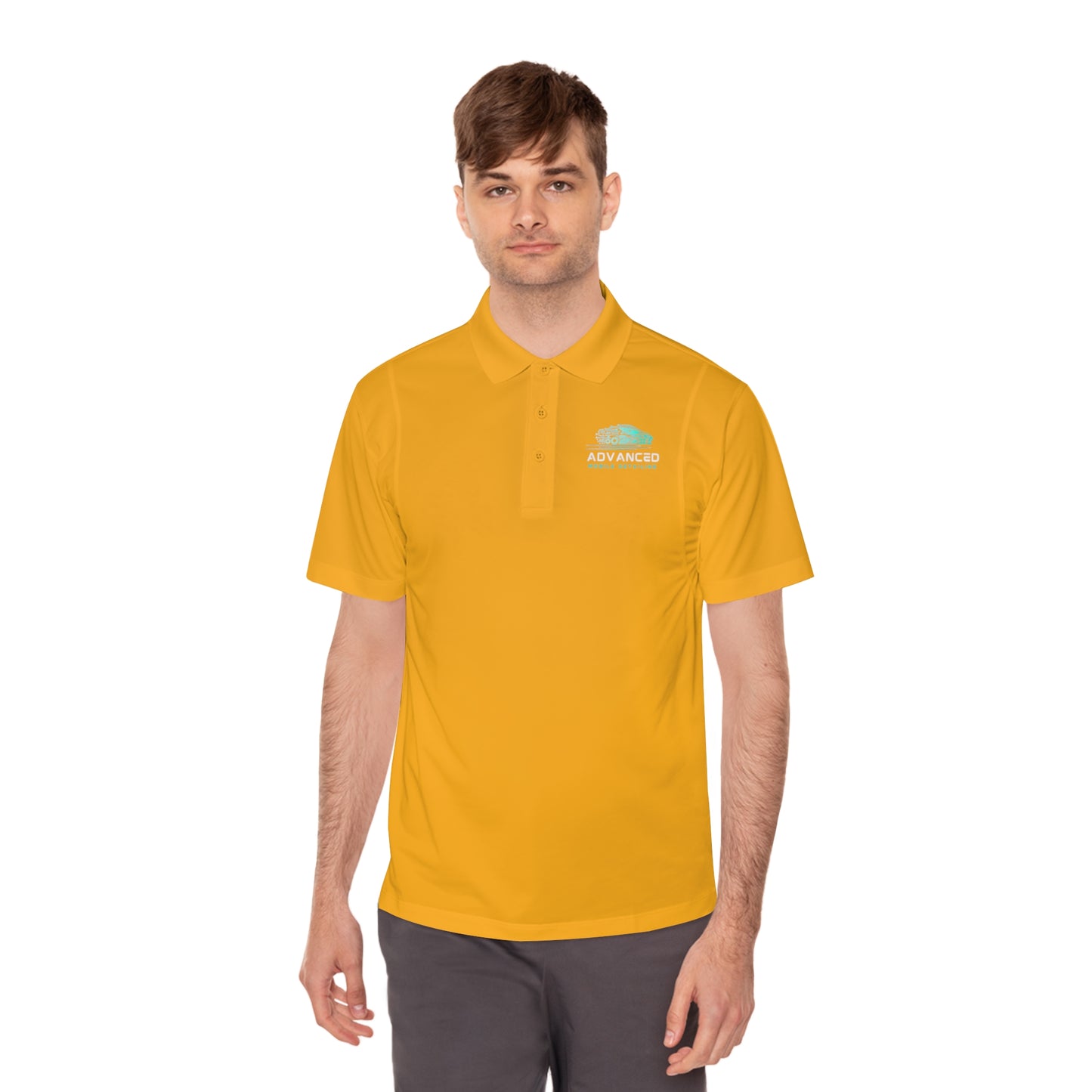Advanced Mobile, Men's Sport Polo Shirt, Activewear, Casual Dress Shirt for Men, Perfect for Outdoor Activities, Golf, and Everyday Wear
