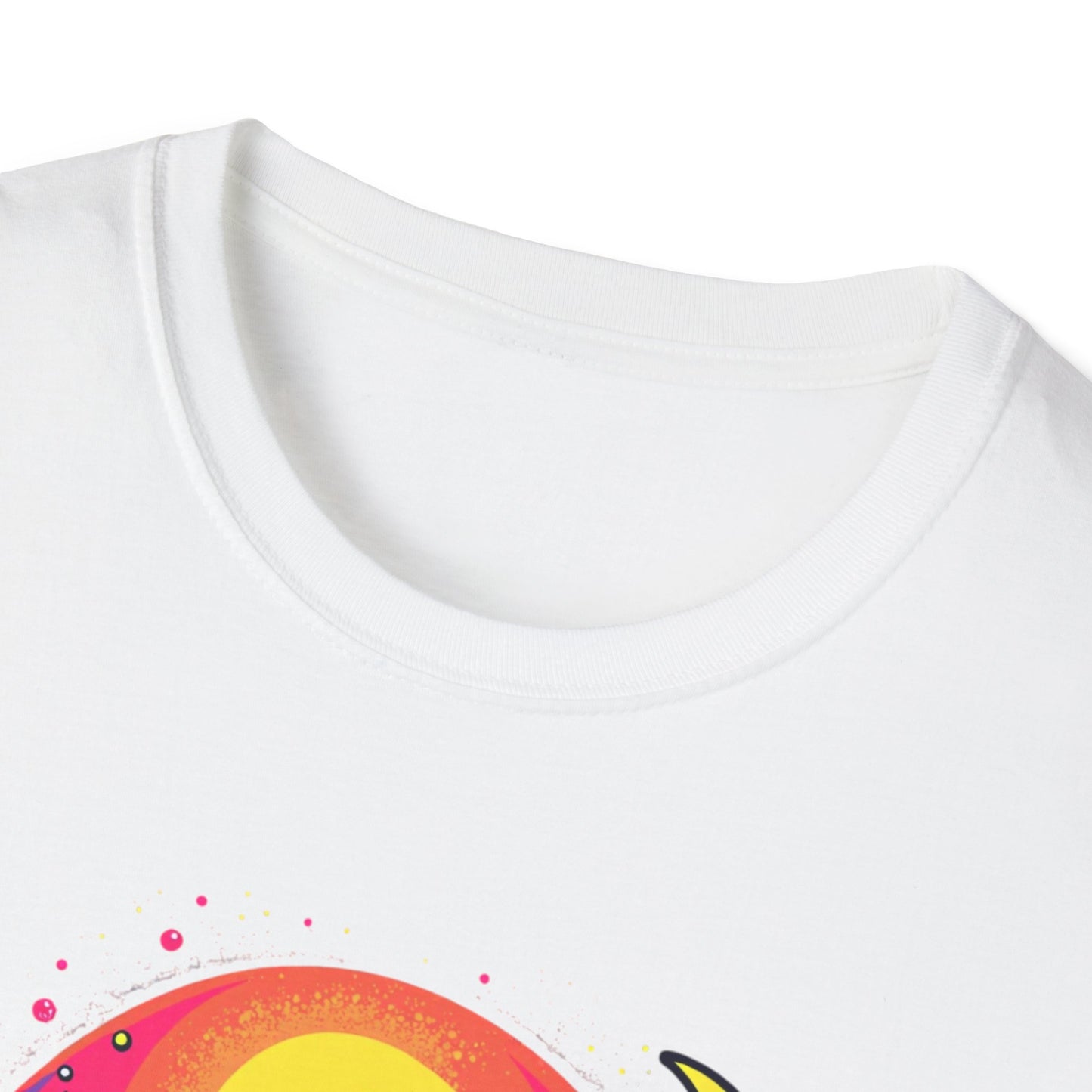 Cosmic Digital Dreams Unisex Softstyle T-Shirt - Vibrant Space-Inspired Design - Psychonaut Swag