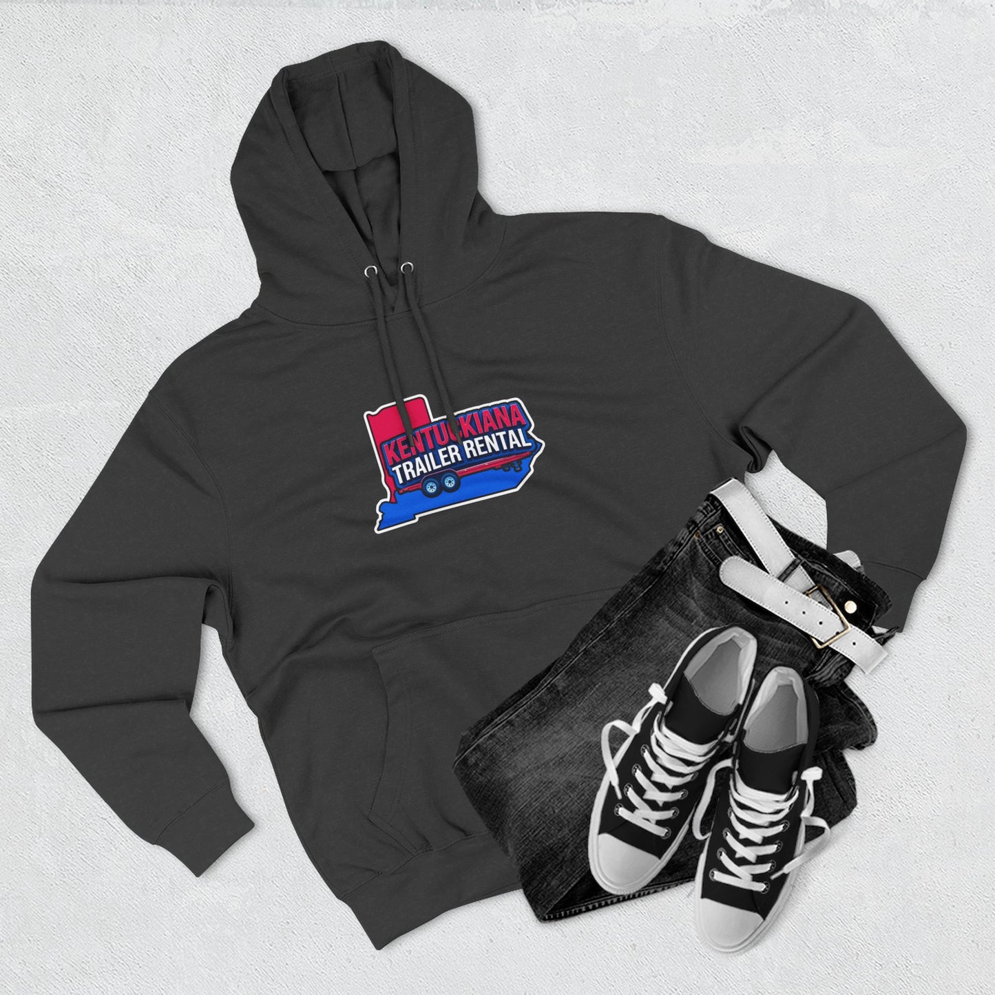 Kentuckiana Trailer Rental Hoodie | Cozy Casual Wear, Perfect for Road Trips, Gift for Outdoor Enthusiasts, Iconic Travel Style