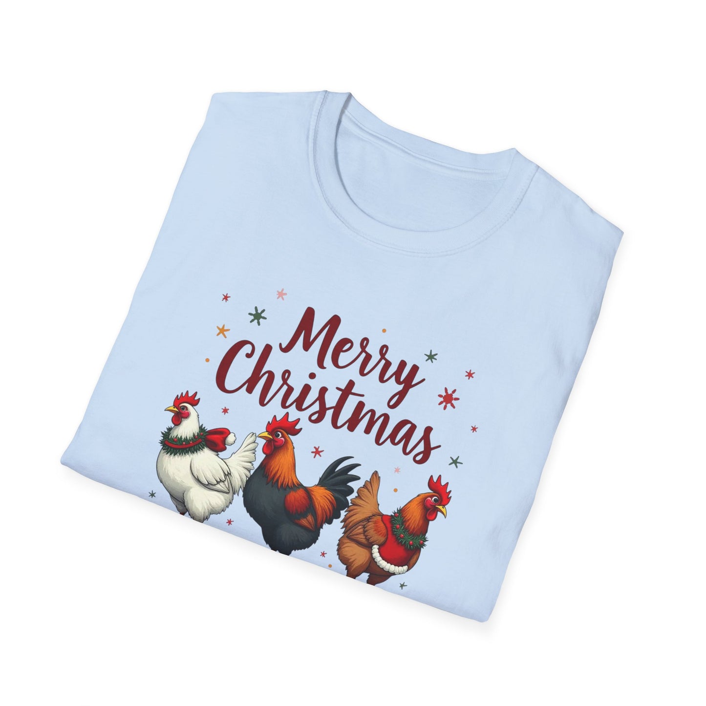 Merry Christmas Chicken Tee — Festive Rooster Holiday T-Shirt