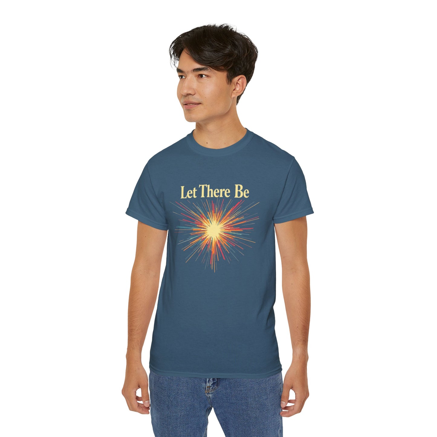 Let There Be Light, Colorful Starburst, Big Bang Tee Inspirational Shirt, Gift for Friends, Party Wear, Everyday Comfort