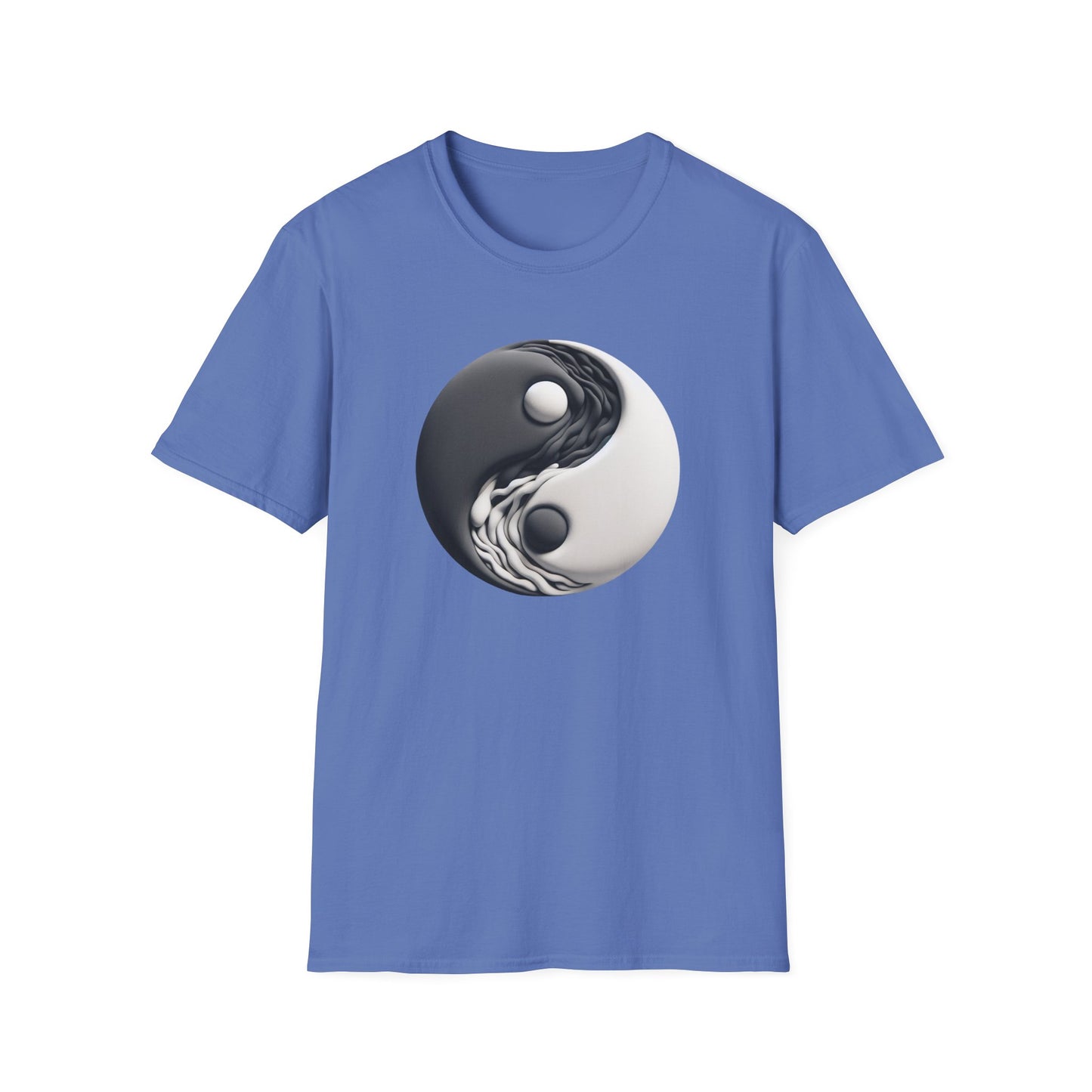 Blending good and evil, yin yang, Unisex Softstyle T-Shirt - Psychonaut Swag