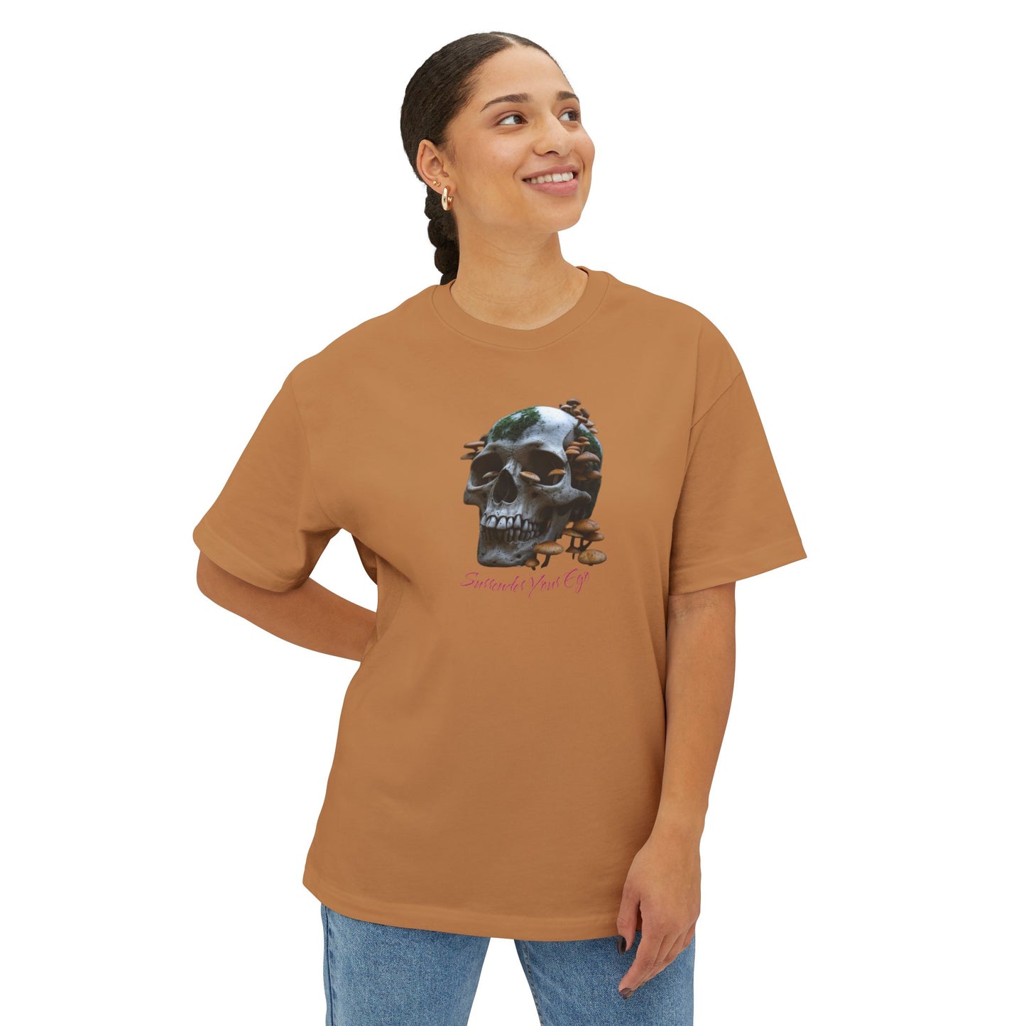 Mushroom Skull Graphic Unisex Oversized Tee | Casual Streetwear, Unique Gift, Statement Shirt, Relaxed Fit Fashion, Graphic Tee