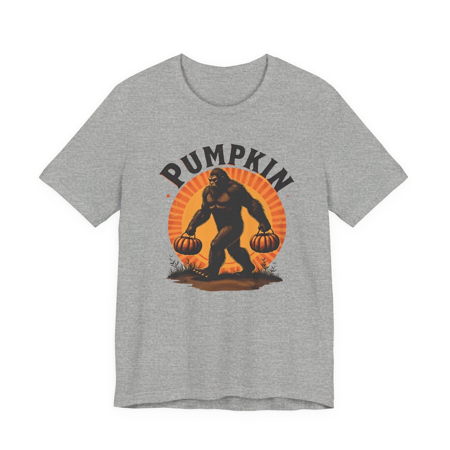 Pumpkin Bigfoot T-Shirt – Unisex Harvest Tee for Fall, Halloween, Autumn Celebrations, Gift for Nature Lovers, Casual Wear