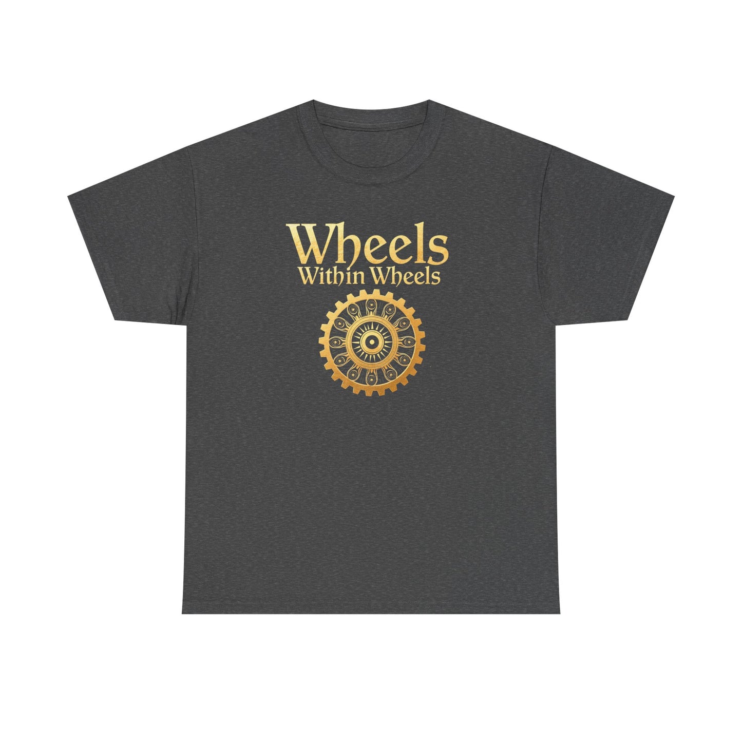 Wheels within wheels, Unisex Heavy Cotton Tee, Casual Wear, Gift for Cyclists, Graphic T-Shirt, Birthday Gift, Summer Style - Psychonaut Swag