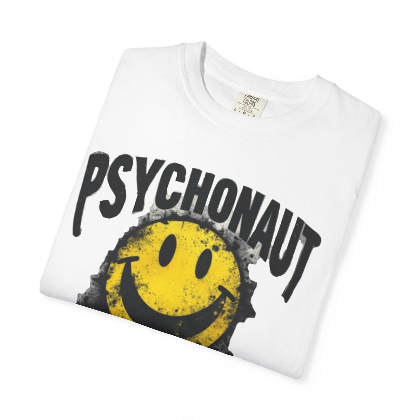 Psychonaut Swag Yellow Smiley Face, Trendy Graphic Tee for Festival Lovers, Casual Wear, Gifts, Street Style