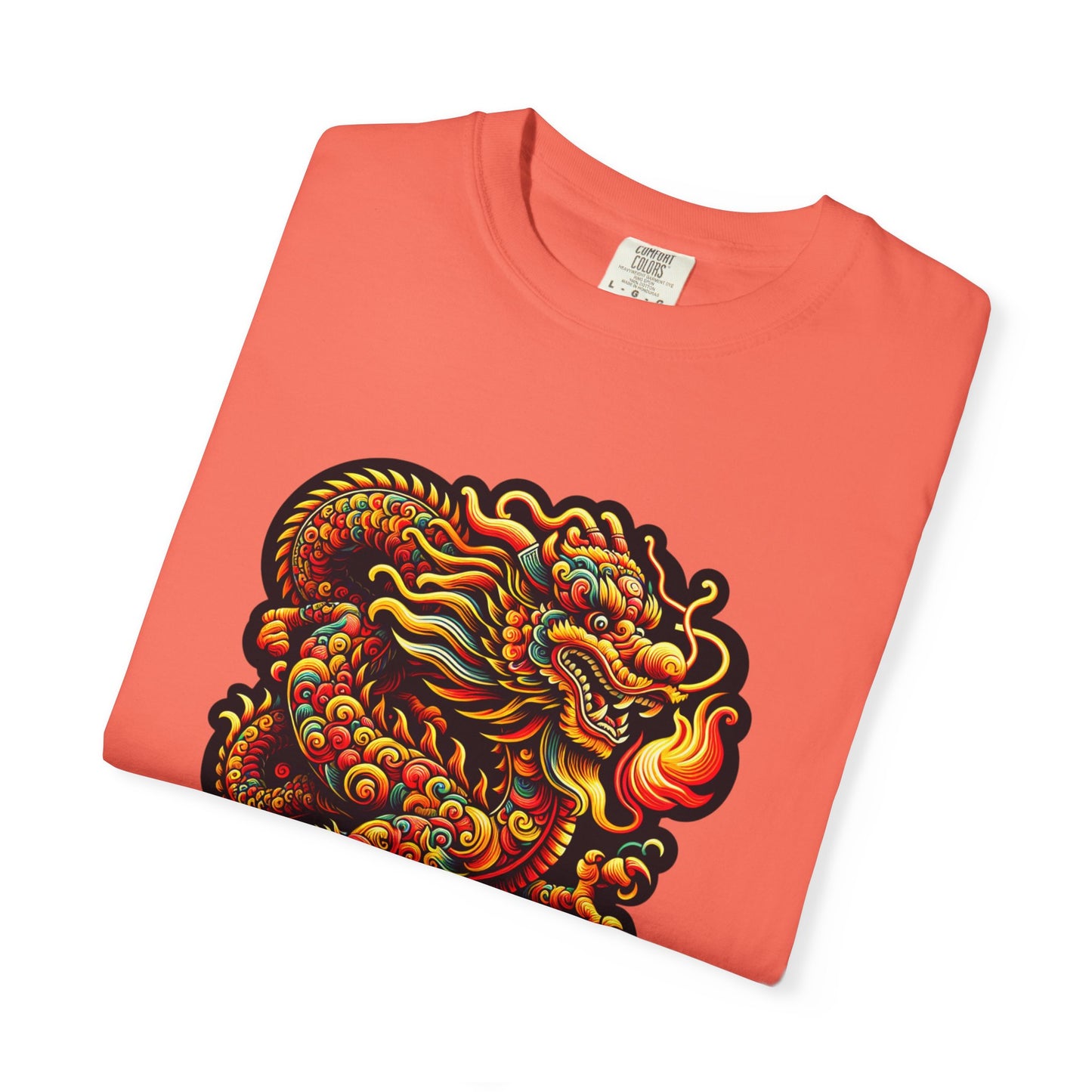 Dragon, Unisex Dragon Graphic T-Shirt - Colorful Garment-Dyed Tee - Psychonaut Swag