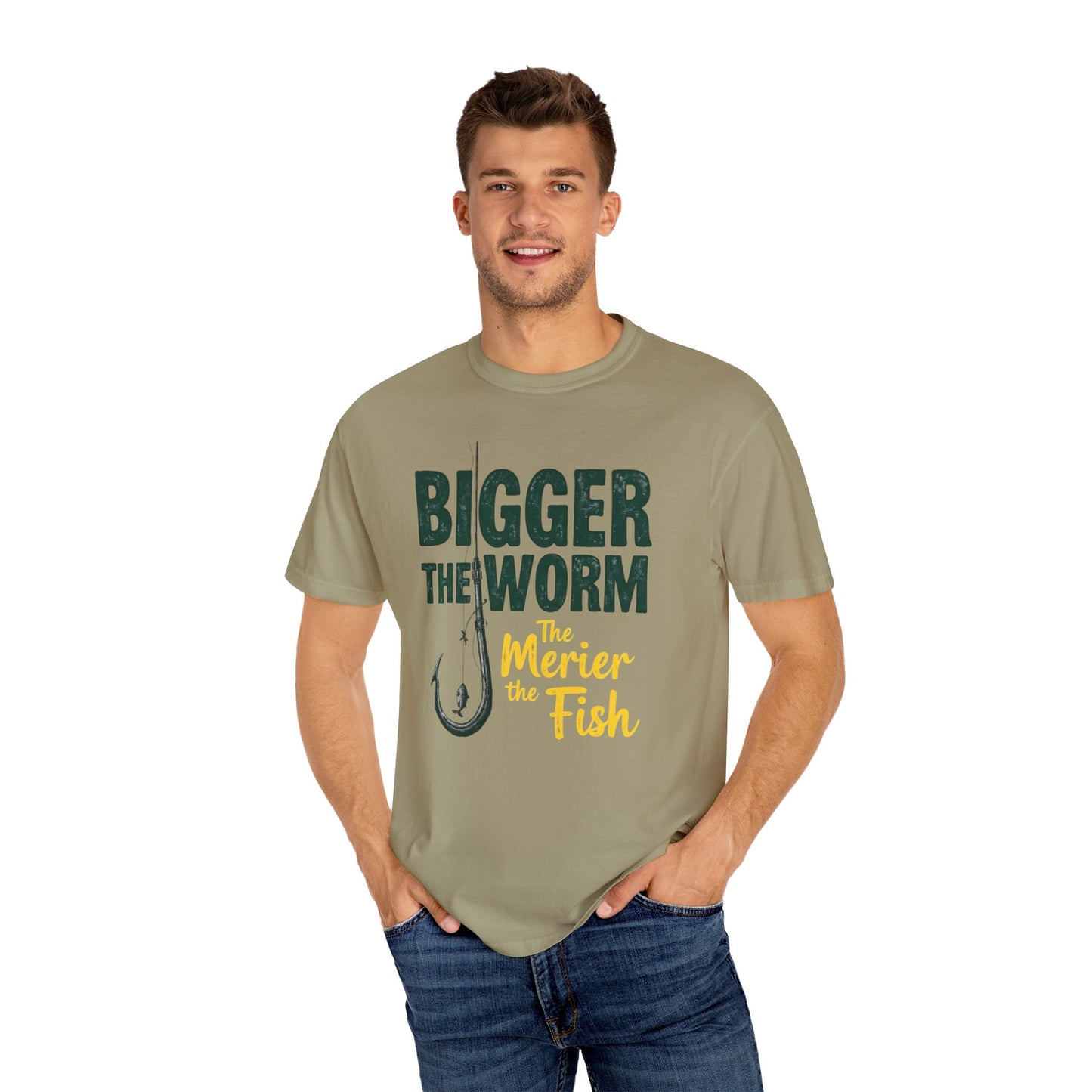 Big Worm Fishing Humor Unisex T-Shirt, Larger Than Life Tee, Gift for Anglers, Fun Outdoors Apparel, Dad's Fishing Day Shirt - Psychonaut Swag