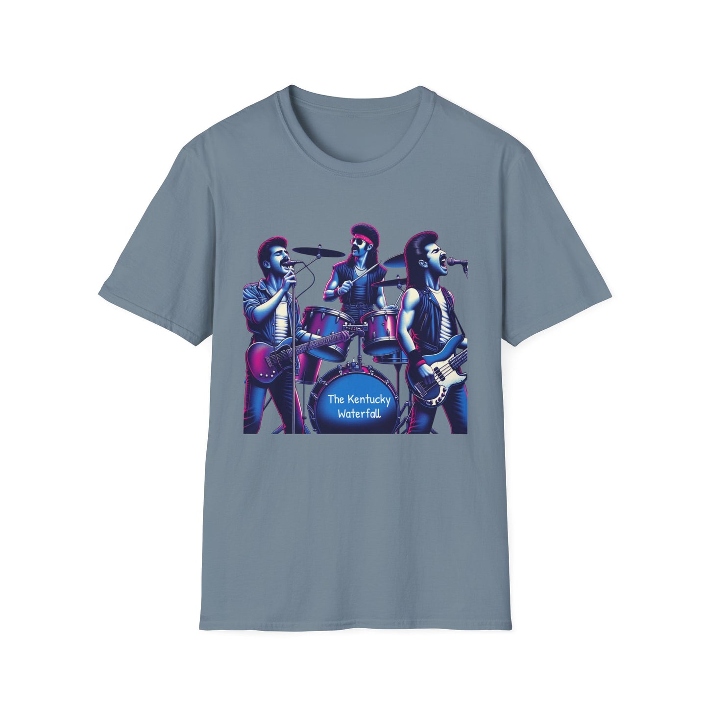 The Kentucky Waterfall, Retro Music Band Unisex Softstyle T-Shirt - Perfect for Concerts and Festivals - Psychonaut Swag