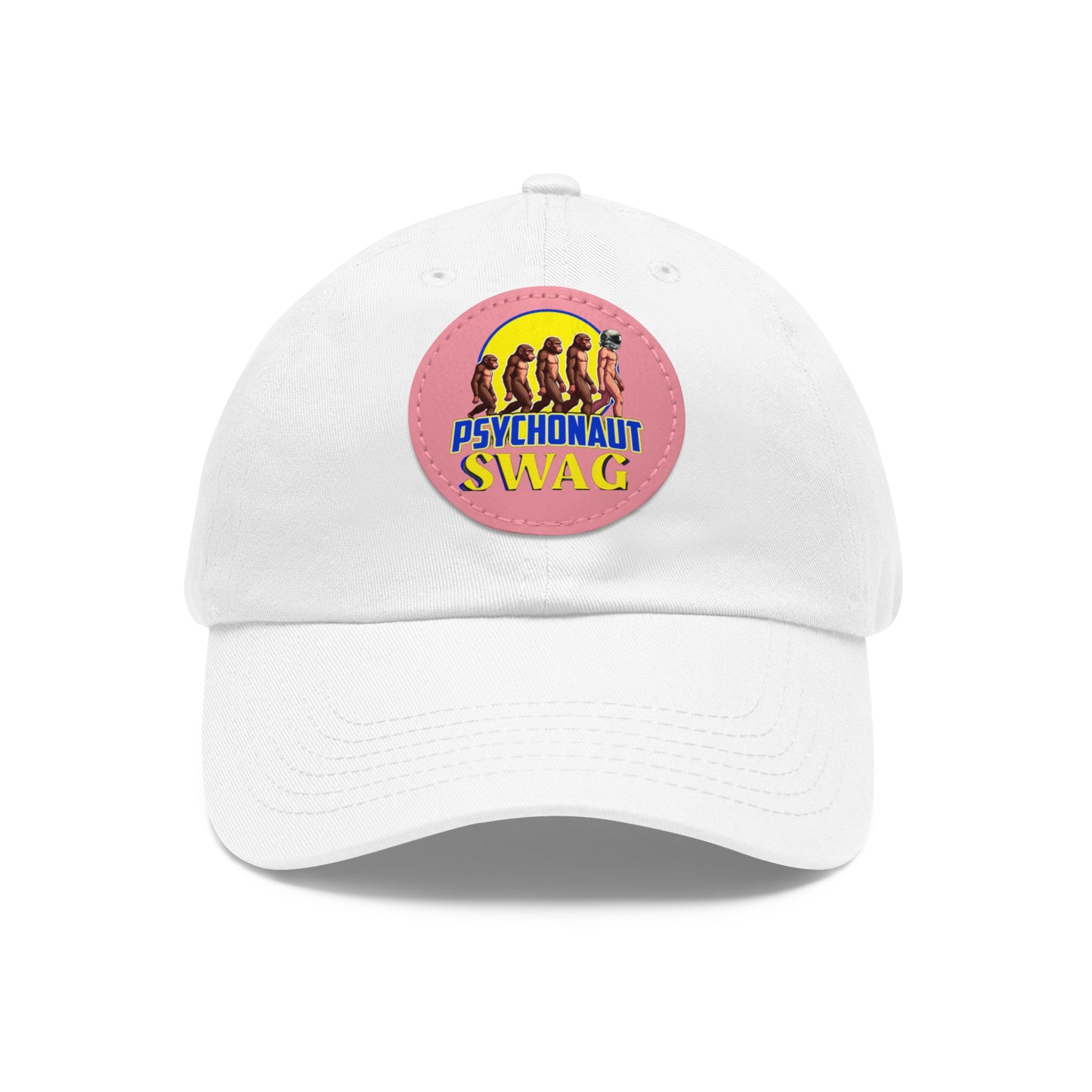 Psychonaut Swag Dad Hat with Leather Patch, Casual Cap for Outdoor Adventures, Fun Gift for Dads, Unique Street Style Hat - Psychonaut Swag