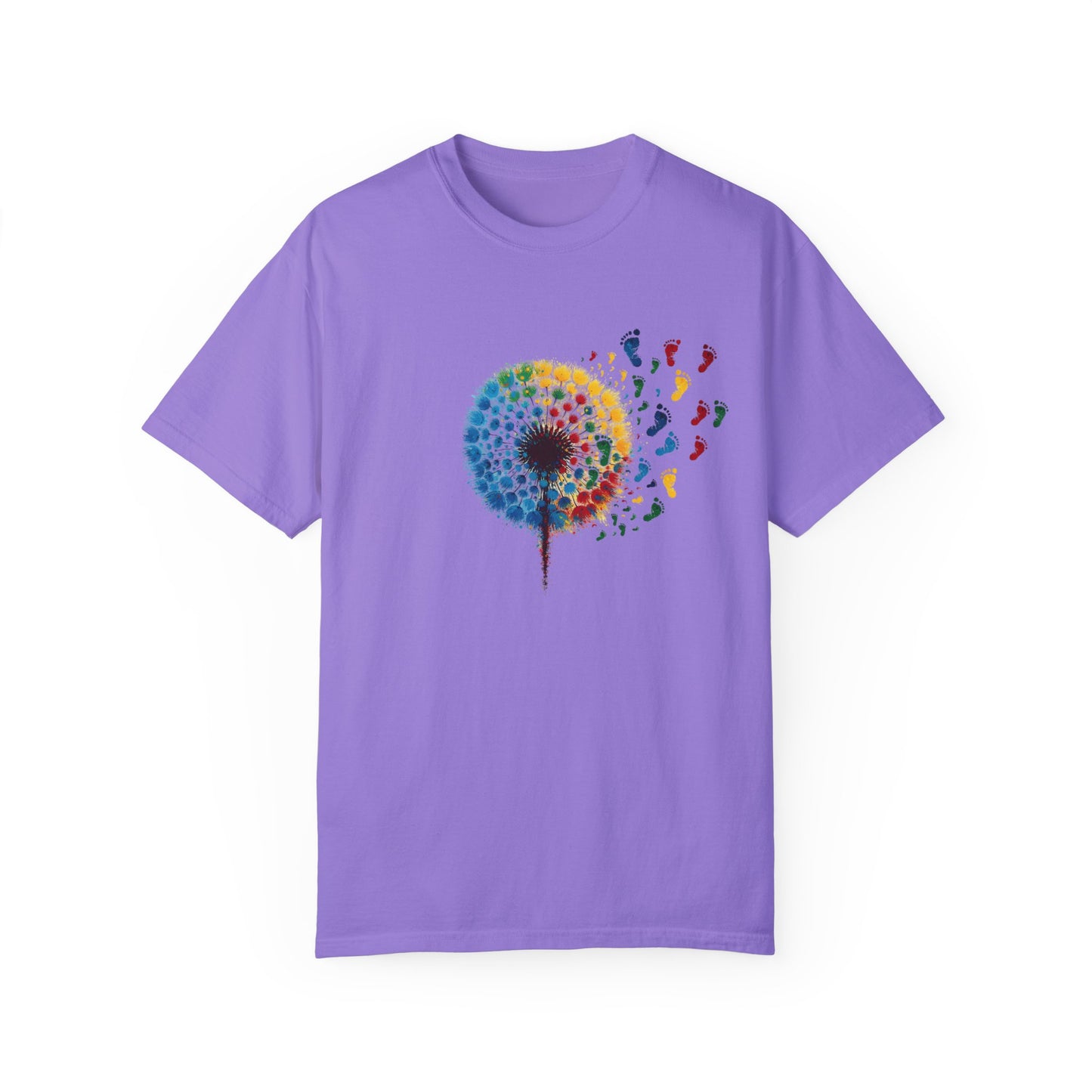 Dandelion baby feet, Unisex Garment-Dyed T-shirt - Psychonaut Swag
