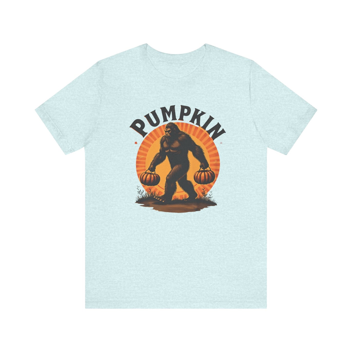 Pumpkin Bigfoot T-Shirt – Unisex Harvest Tee for Fall, Halloween, Autumn Celebrations, Gift for Nature Lovers, Casual Wear