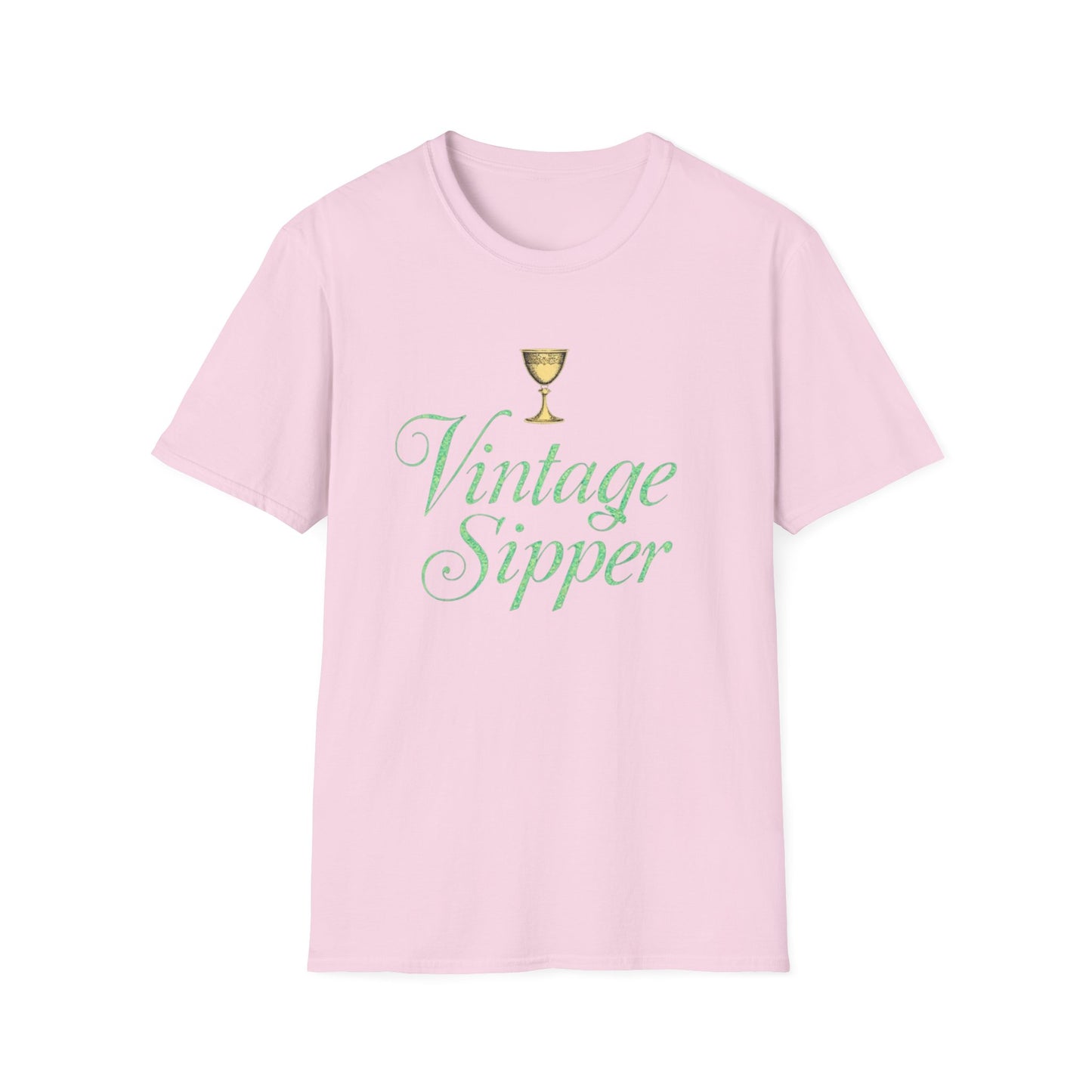 Vintage Sipper Unisex Softstyle T-Shirt, Casual Wear, Gift for Wine Lovers, Bar Night, Vintage Inspired Apparel - Psychonaut Swag