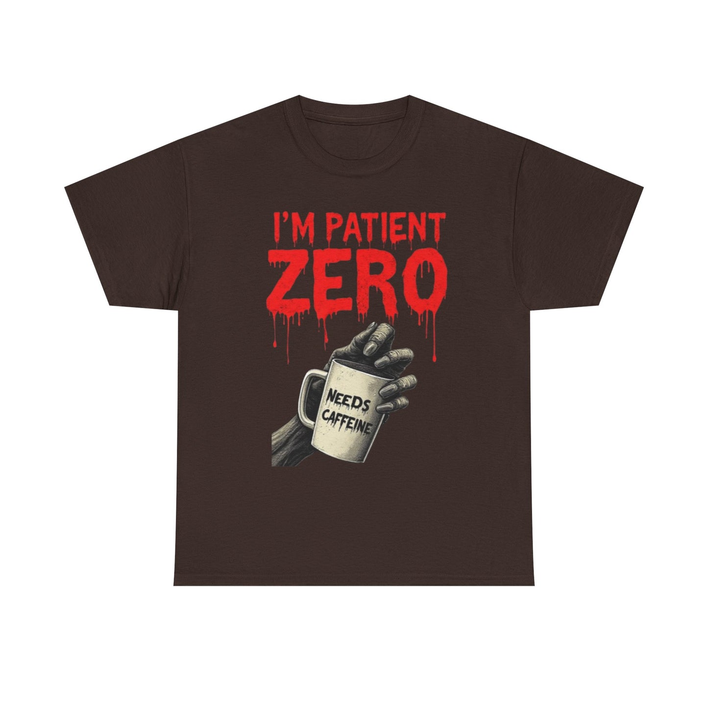 Patient Zero Unisex Heavy Cotton Tee, Horror T-Shirt, Halloween Apparel, Unique Graphic Tee, Casual Wear, Gift for Fans