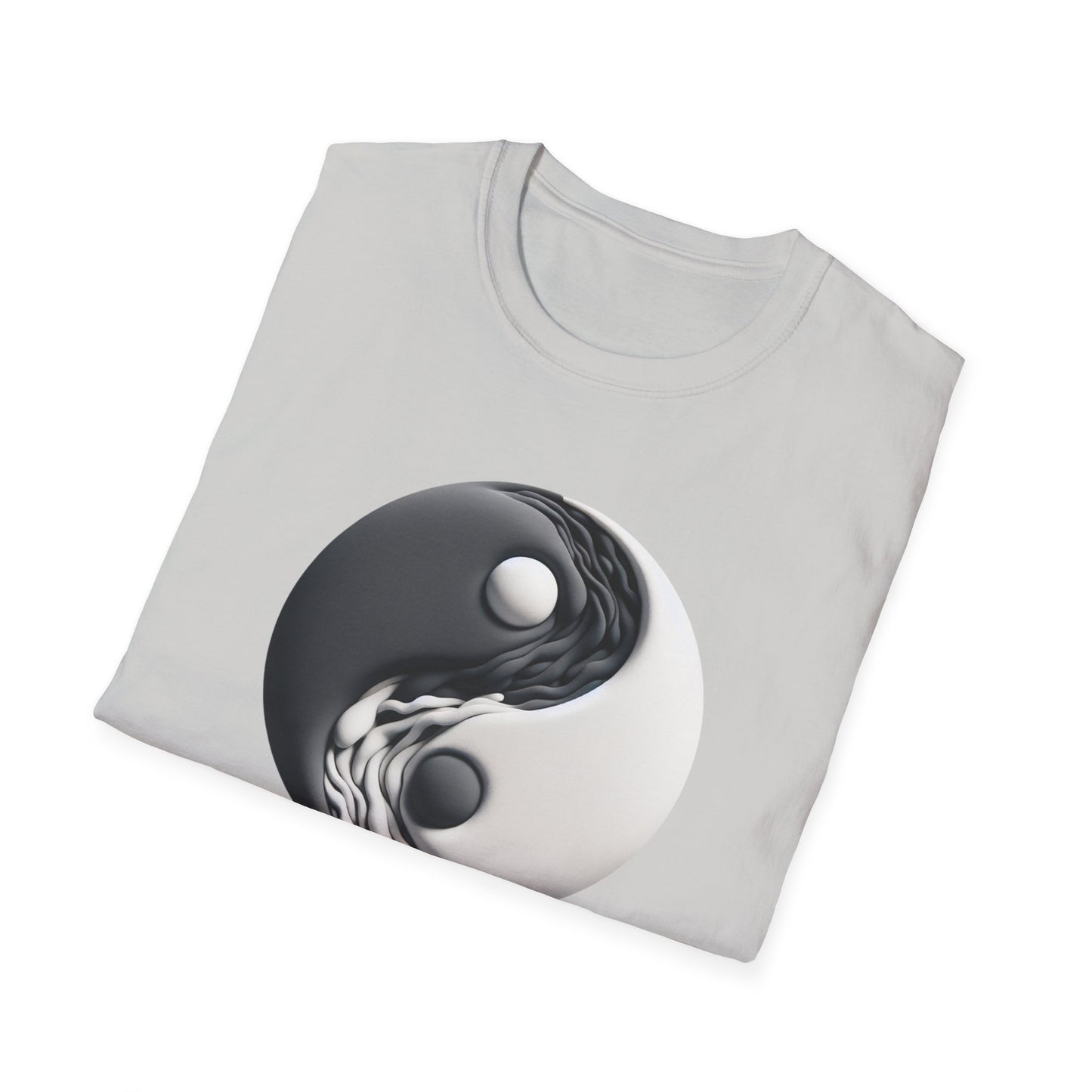 Blending good and evil, yin yang, Unisex Softstyle T-Shirt - Psychonaut Swag