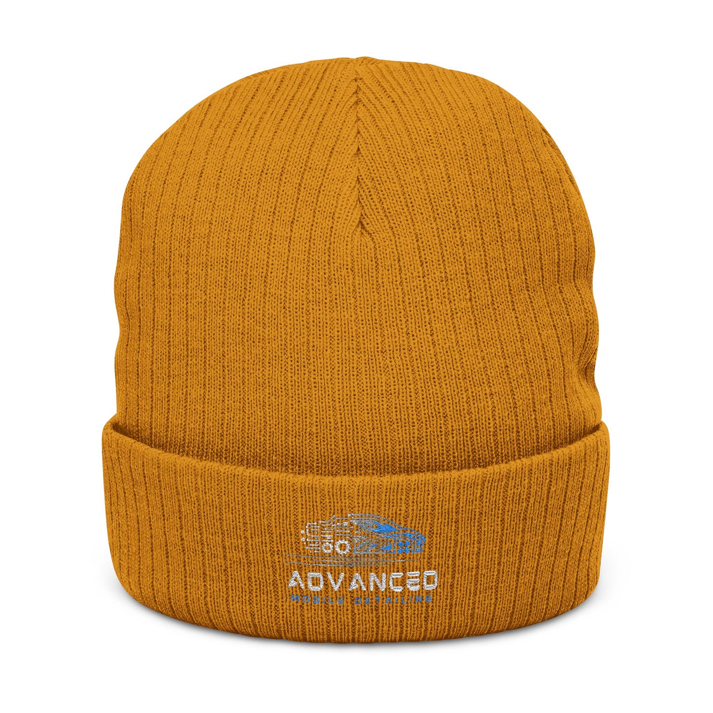 Advanced Mobile Detailing, Embroidered Ribbed Knit Beanie | Cozy Winter Hat, Gift for Him/Her, Stylish Accessories, Outdoor Essentials, Custom Beanie