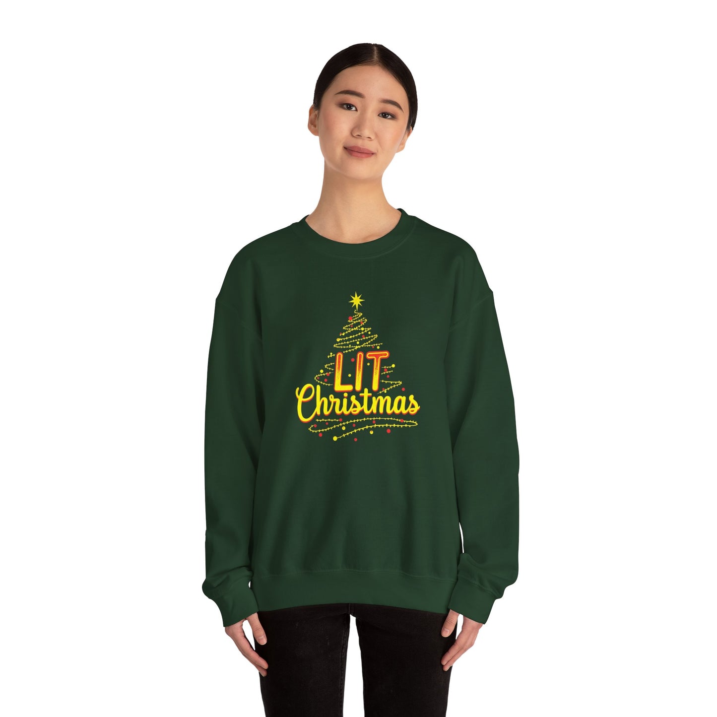 Christmas Sweatshirt - "Lit Christmas" Festive Holiday Crewneck