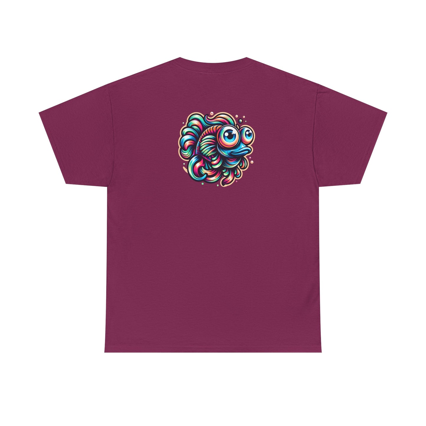 Psychedelic Fish Graphic Unisex Heavy Cotton Tee - Fun & Vibrant Apparel - Psychonaut Swag