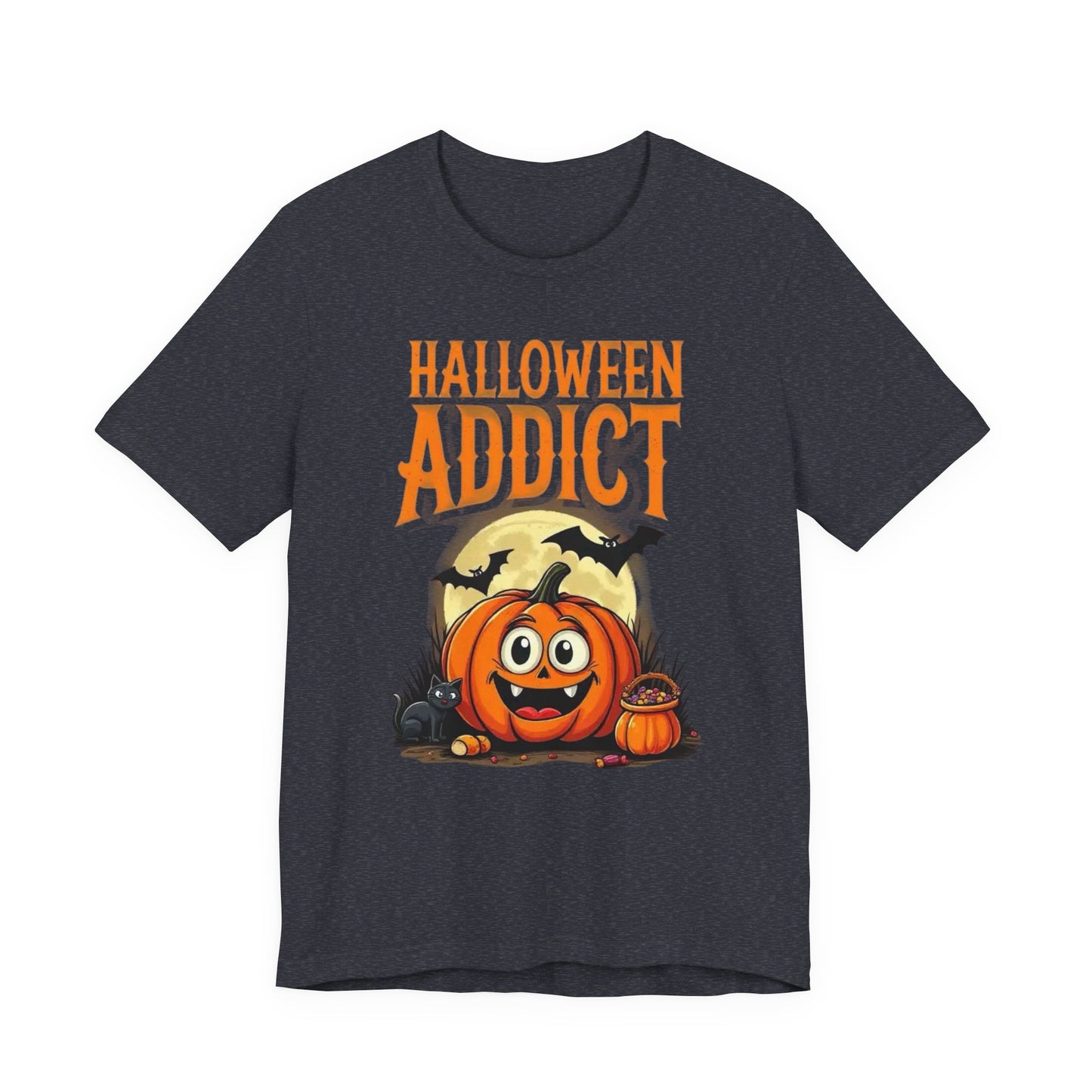 Halloween Addict Tee | Unisex Short Sleeve T-Shirt, Fun Halloween Apparel, Pumpkin Tee, Spooky Season Shirt, Gift for Halloween Lovers - Psychonaut Swag