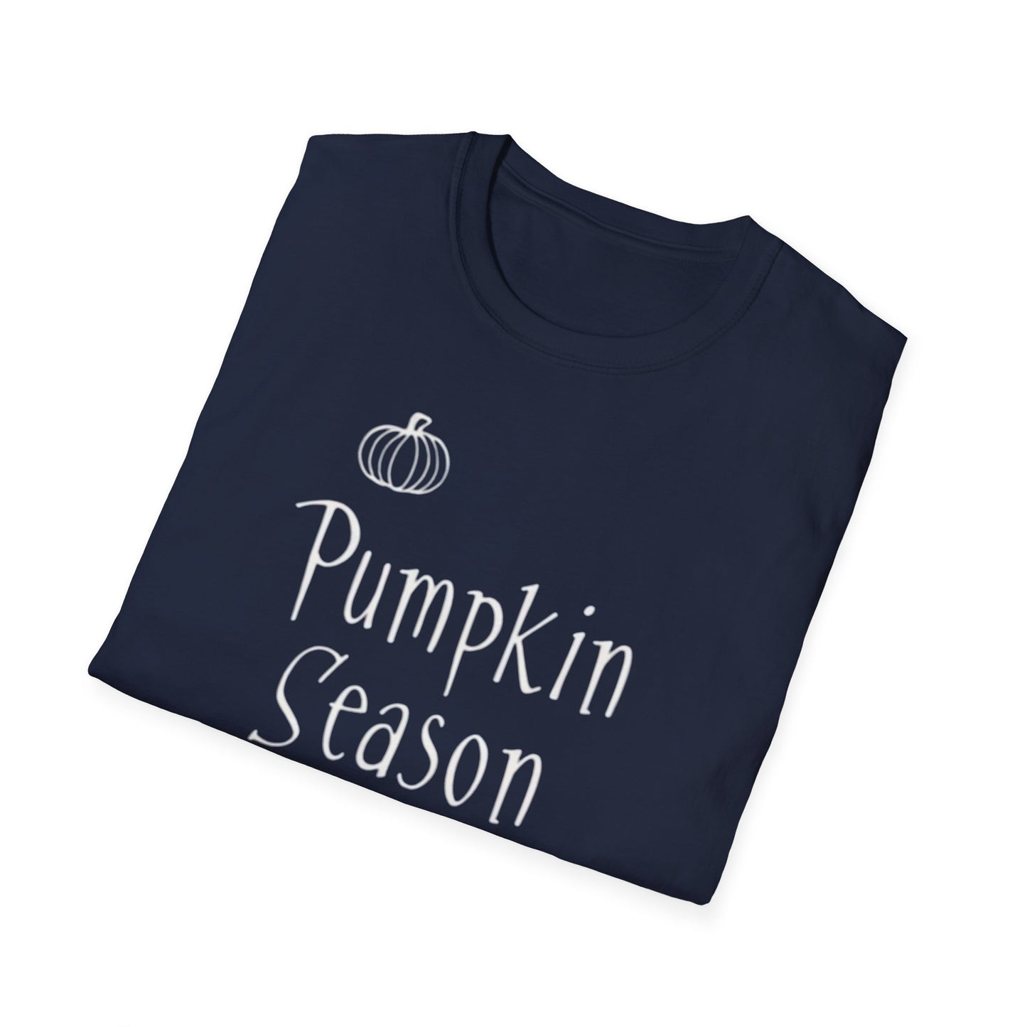 Pumpkin Season, Unisex Softstyle T-Shirt - Casual Wear, Fall Fashion, Halloween, Harvest Celebration, Gift Idea
