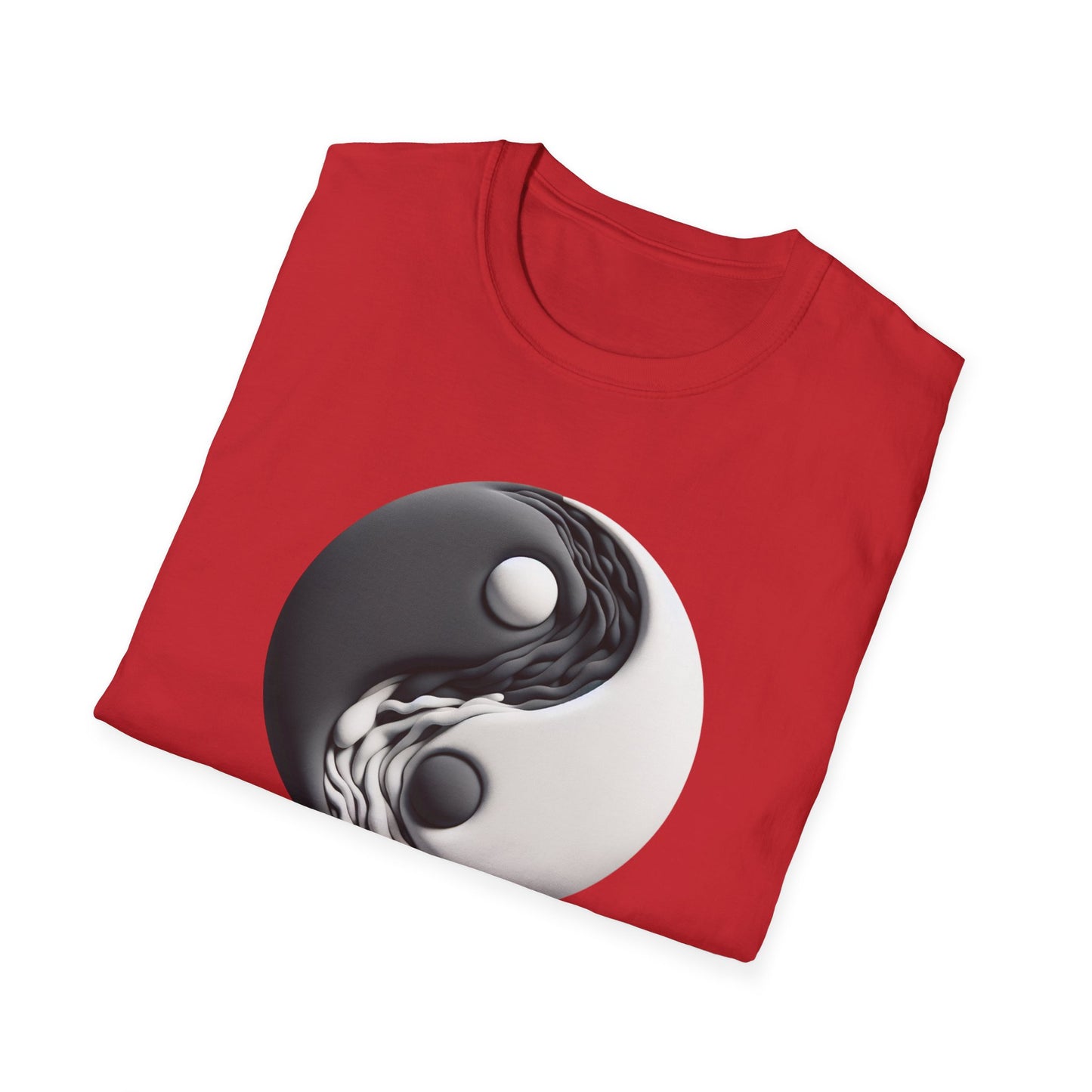 Blending good and evil, yin yang, Unisex Softstyle T-Shirt - Psychonaut Swag