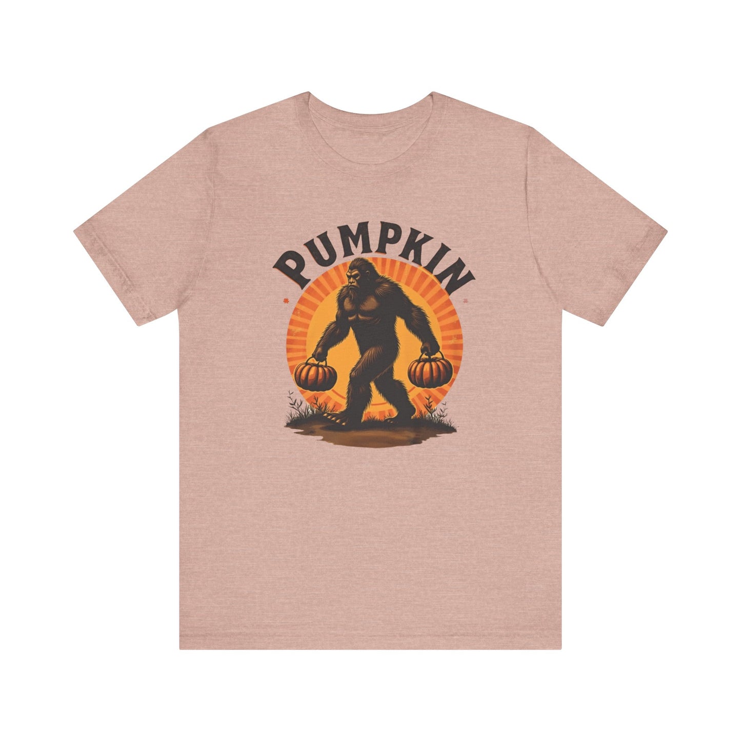 Pumpkin Bigfoot T-Shirt – Unisex Harvest Tee for Fall, Halloween, Autumn Celebrations, Gift for Nature Lovers, Casual Wear