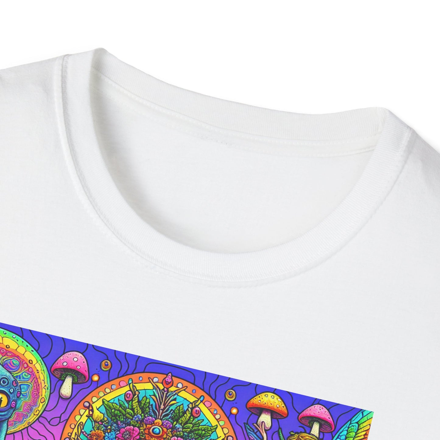 Mushroom Last Supper, Unisex Softstyle T-Shirt - Psychonaut Swag