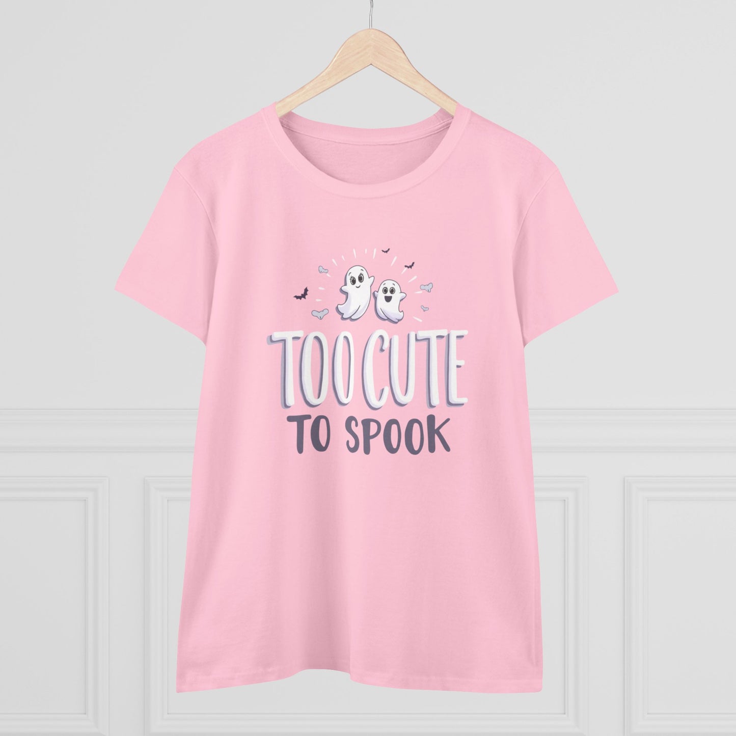 Too Cute to Spook Women's Cotton Tee, Halloween T-Shirt, Ghostly Graphic Tee, Casual Fall Apparel, Fun Halloween Outfit