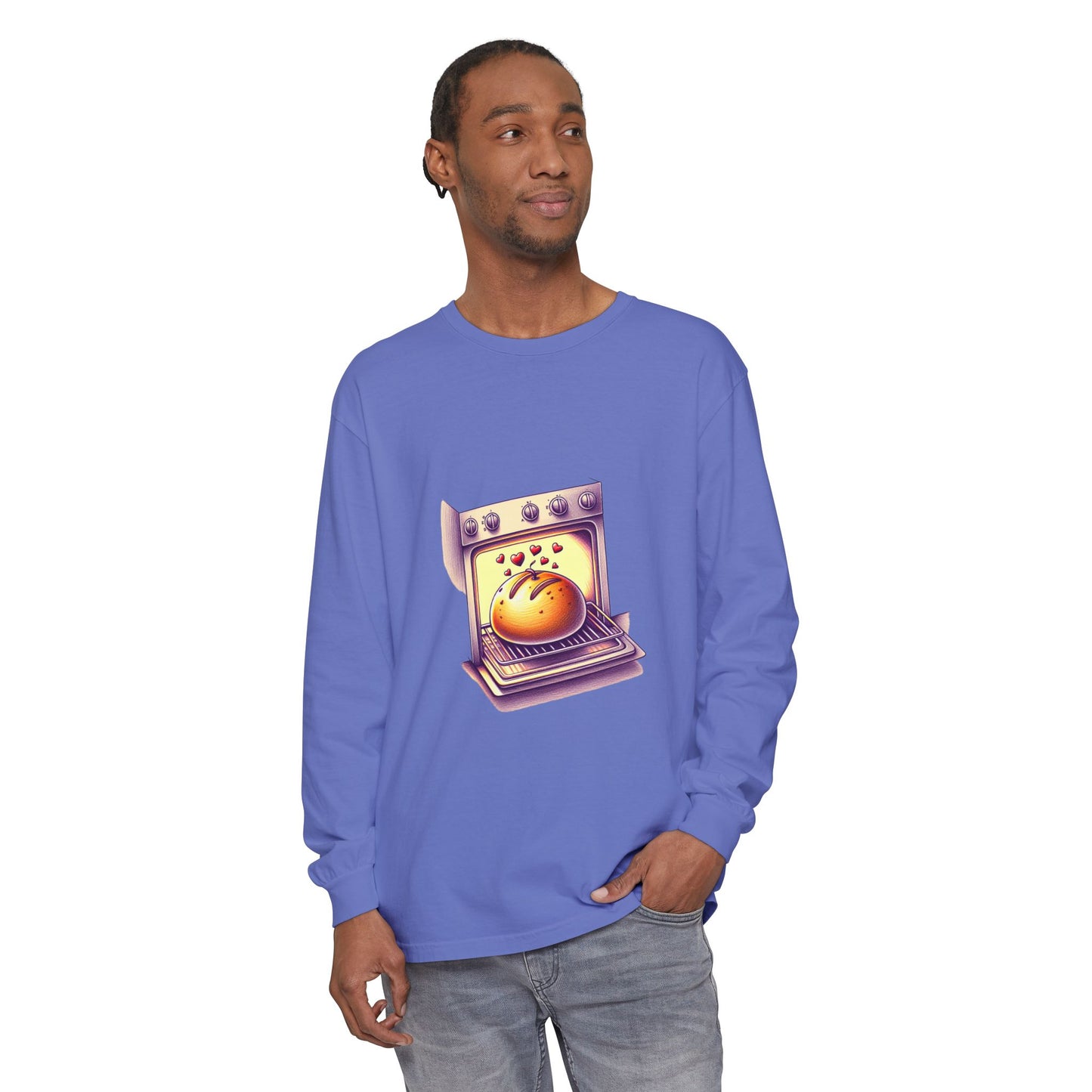 Bun in oven, Unisex Garment-dyed Long Sleeve T-Shirt - Psychonaut Swag