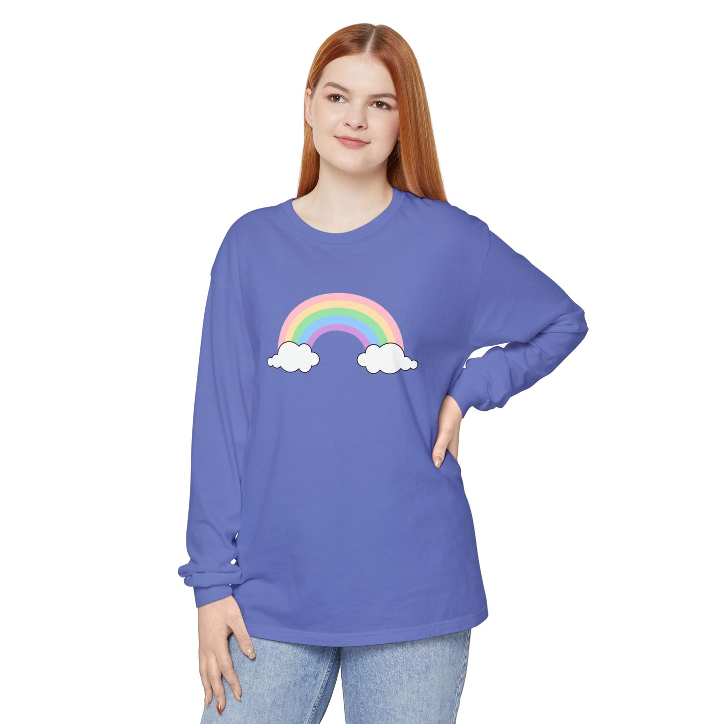 Rainbow, Unisex Garment-dyed Long Sleeve T-Shirt - Psychonaut Swag
