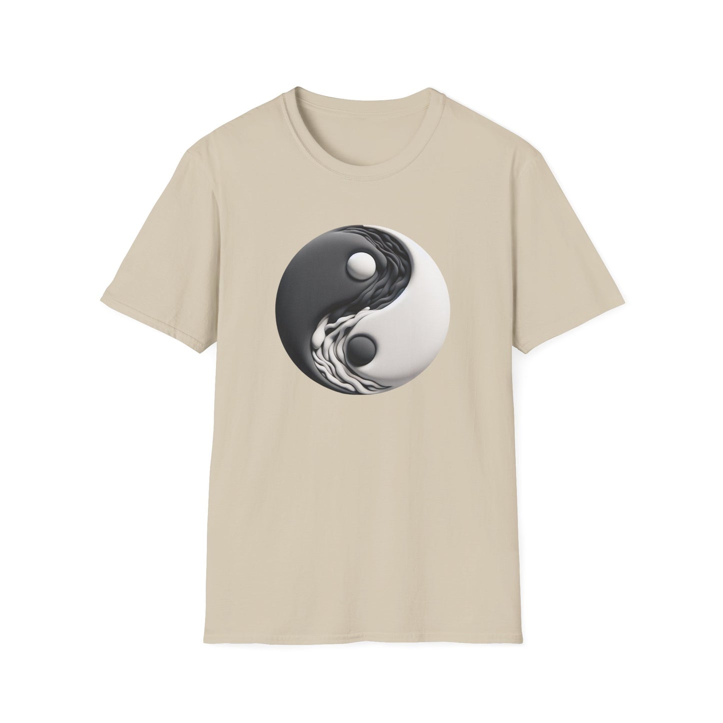 Blending good and evil, yin yang, Unisex Softstyle T-Shirt - Psychonaut Swag