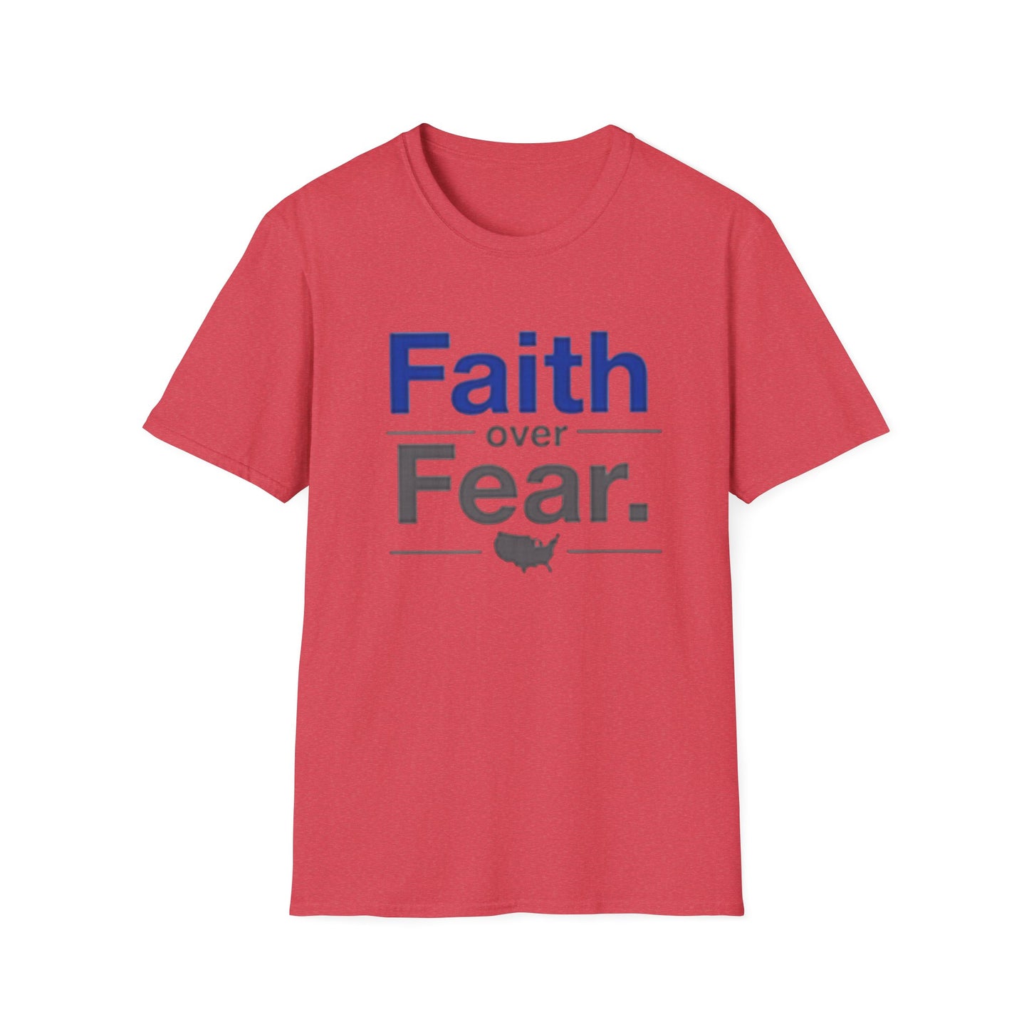 Faith Over Fear Unisex Softstyle T-Shirt | Inspirational Tee for Motivational Gifts, Everyday Wear, Faith, Courage, Positive Vibes - Psychonaut Swag