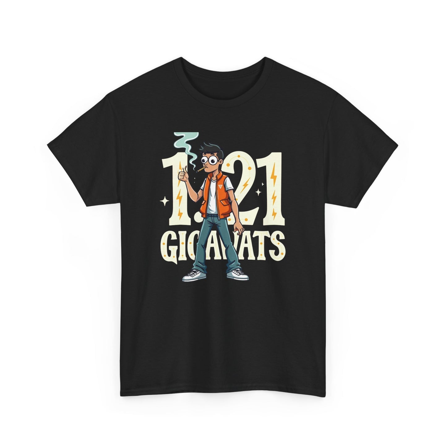 Gigawatts of Power, Unisex Heavy Cotton Tee, Graphic Shirt, Retro Tee, Casual Wear, Geek Fashion, Fun Gift - Psychonaut Swag